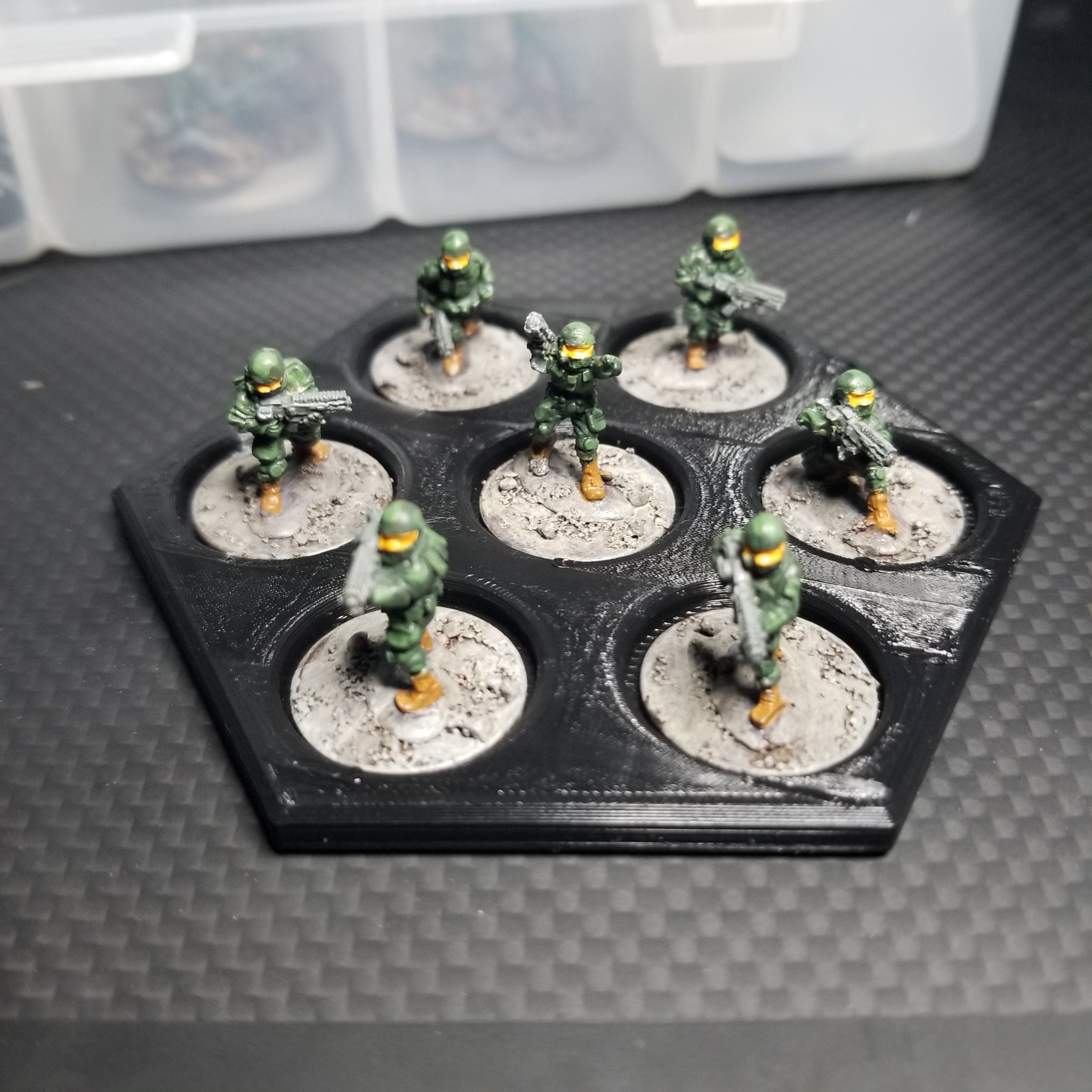 5 x 90mm (P-P) Hex Base for penny mounted 15mm infantry