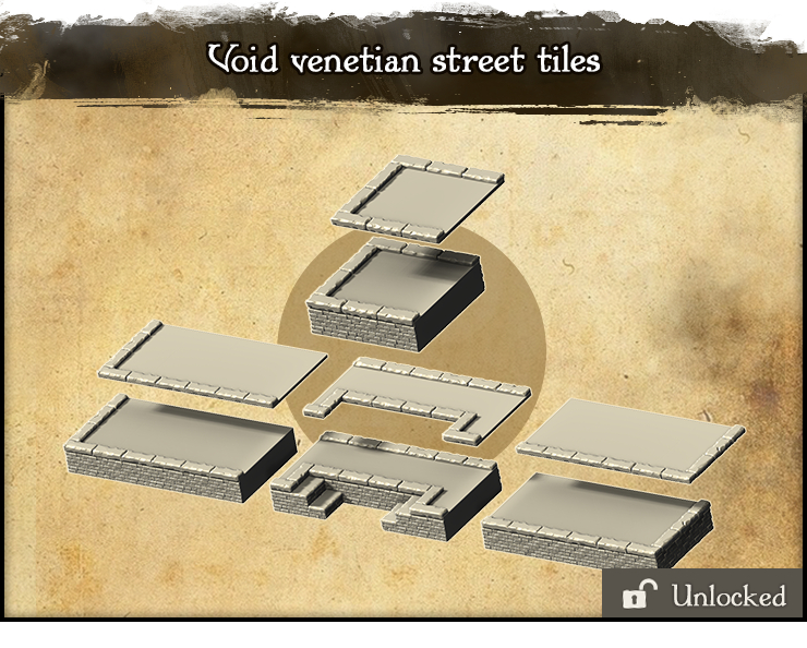 VOID Masegni — Customizable Untextured Cobblestone Streets | Carnevale · Mordheim (28/32mm)