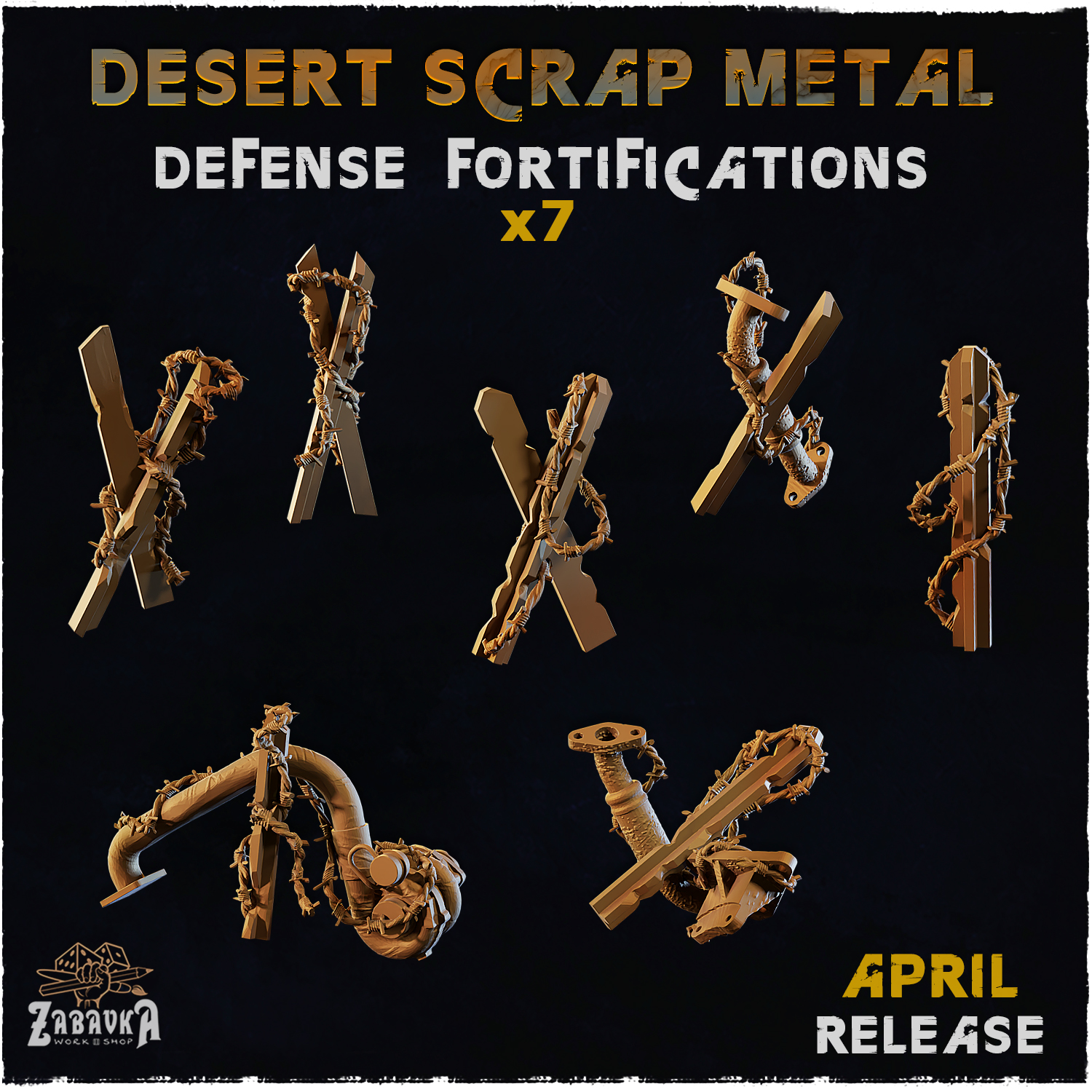 Defense Fortifications - Basing Bits (Desert Scrap Metal)