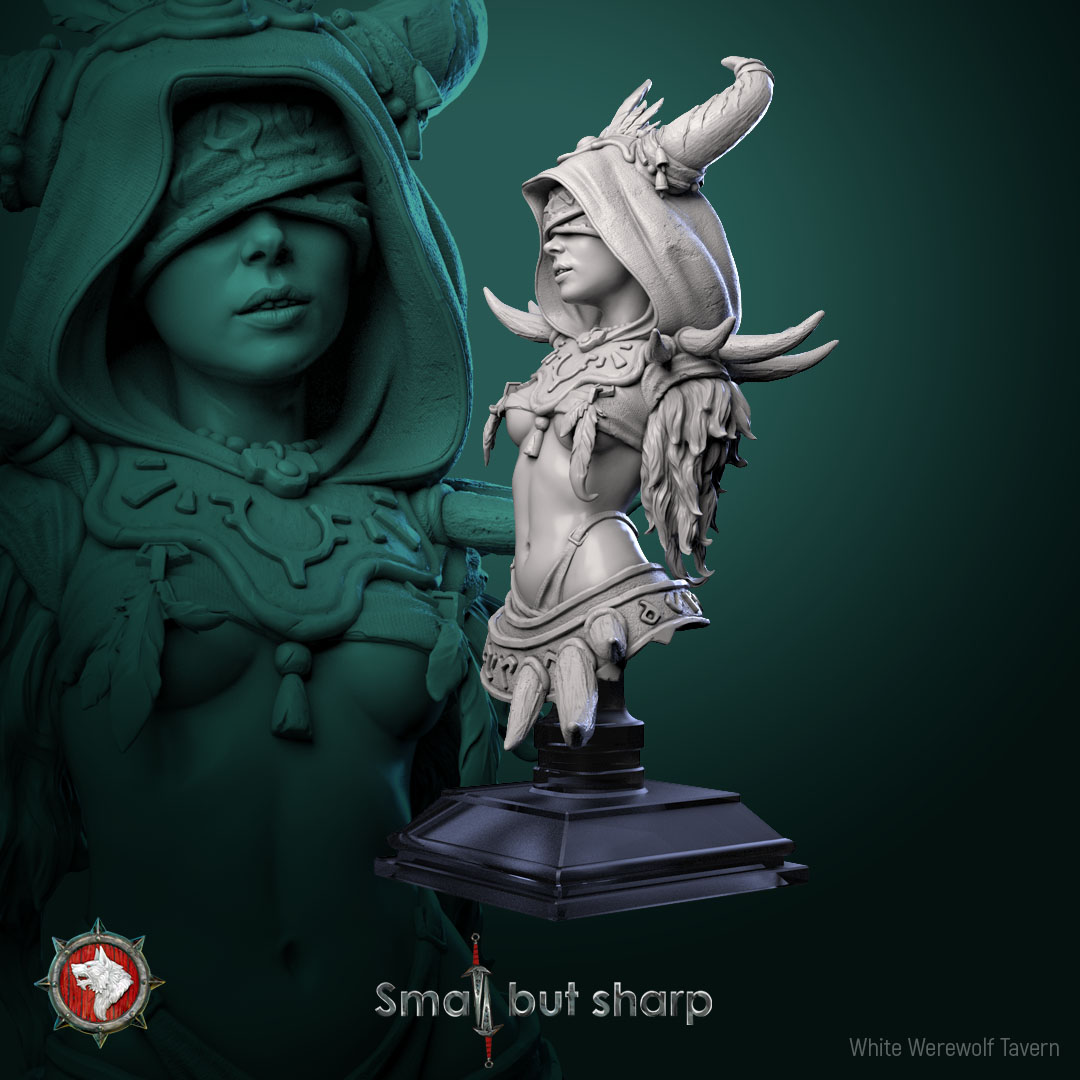 Halfling sorcerer bust pre-supported