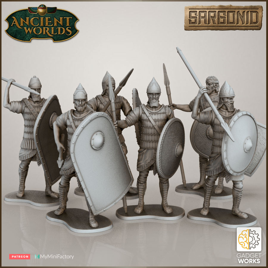 28mm multipart Neo Assyrian guard Spearmen - Sargonid