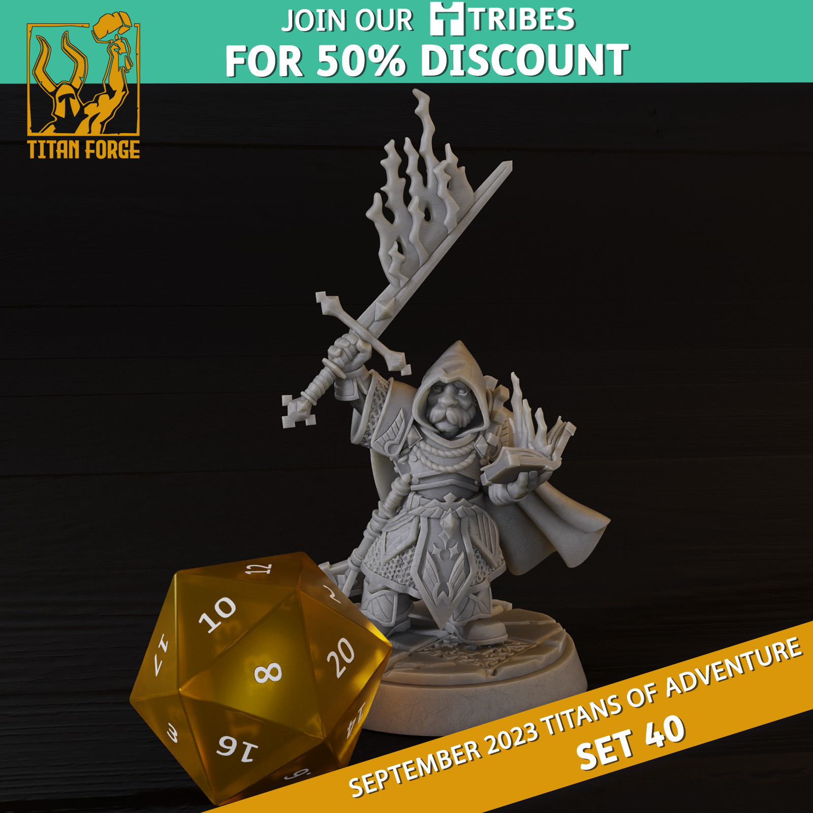 Gnome Male Cleric - RPG Hero Character D&D 5e - Titans of Adventure Set 40