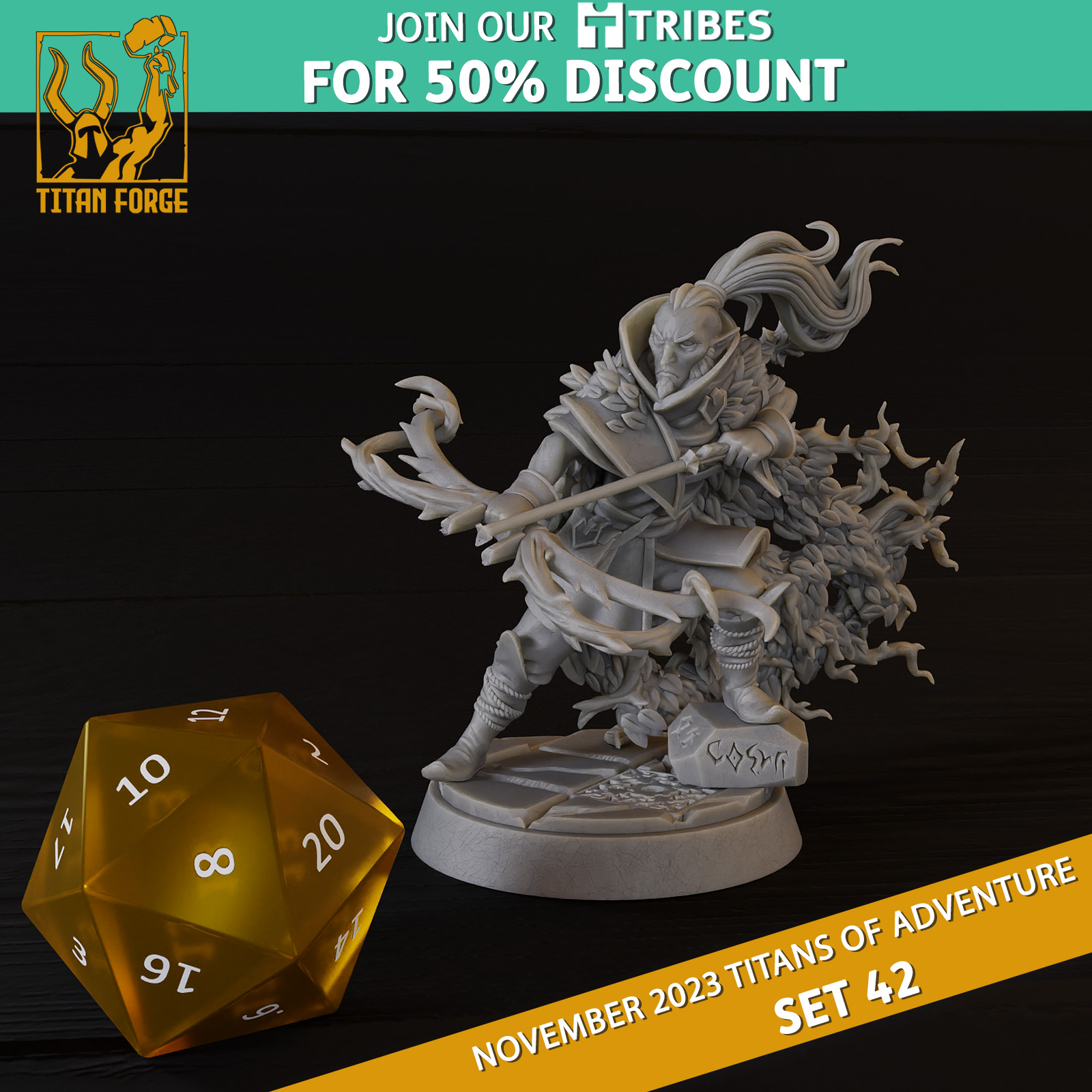 Elf Male Ranger - RPG Hero Character D&D 5e - Titans of Adventure Set 42