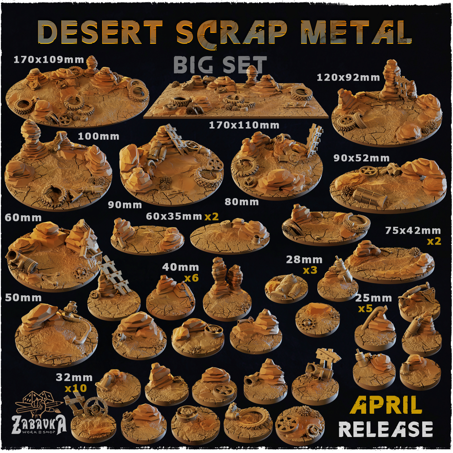 Desert Scrap Metal - Bases & Toppers (Big Set++)