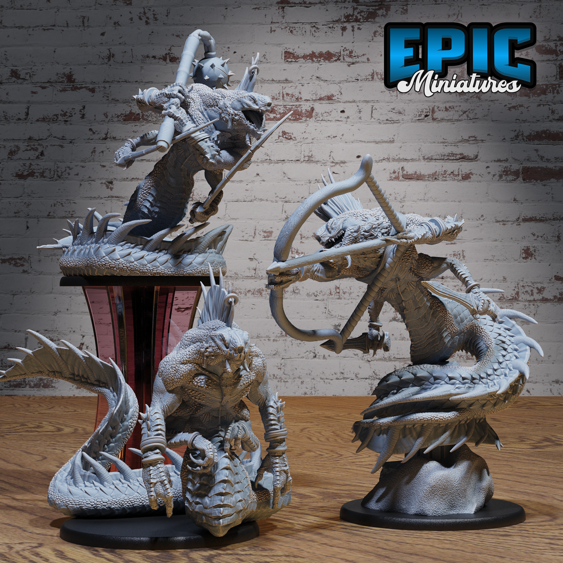 Naga Savage Set / Ancient Asian Serpent / Majestic Lizardfolk Warrior / Myth Creature / Legendary Leader / Underworld Monster Encounter
