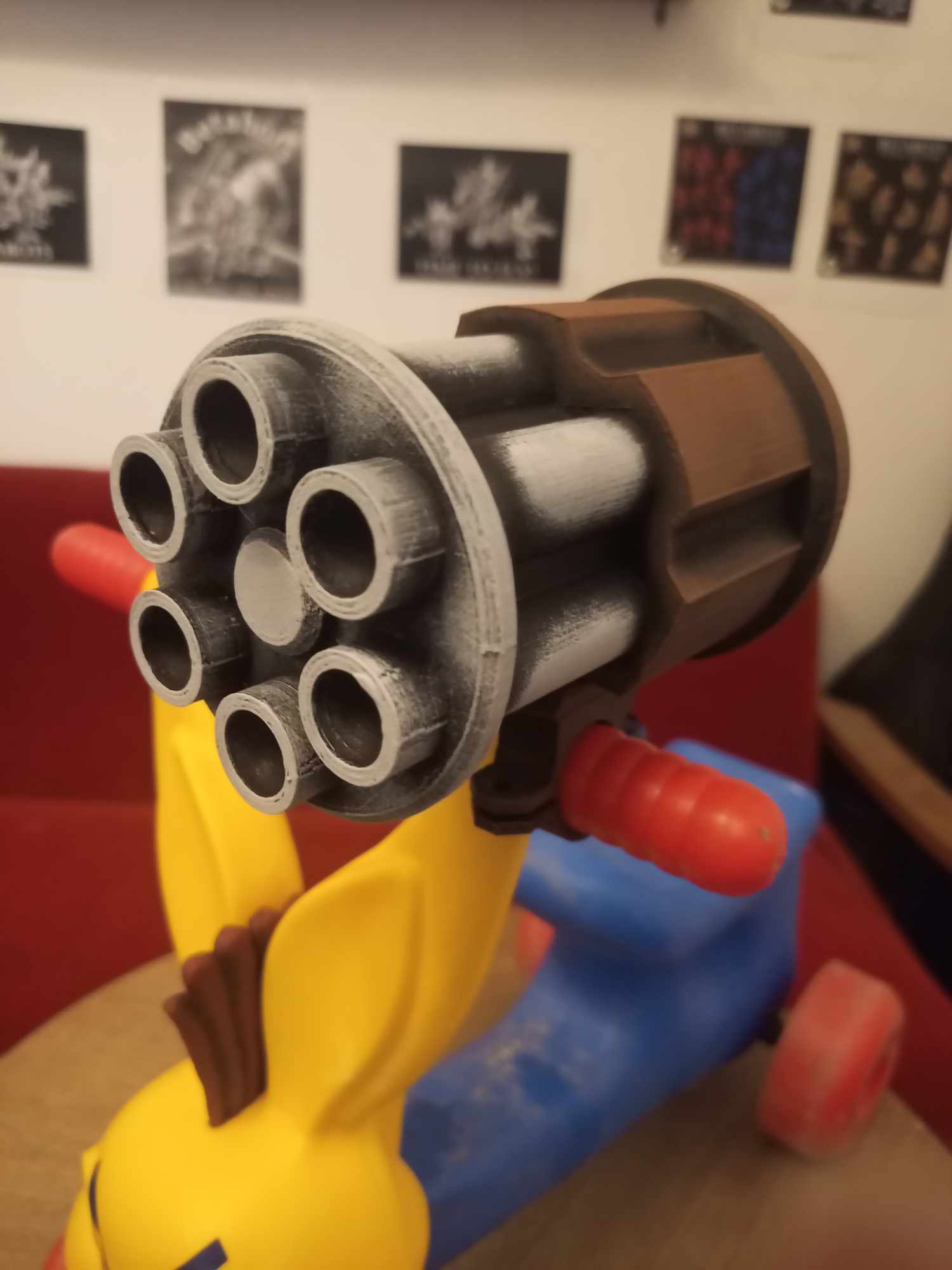 Minigun for child toy motorcycle - Supportless, print in place