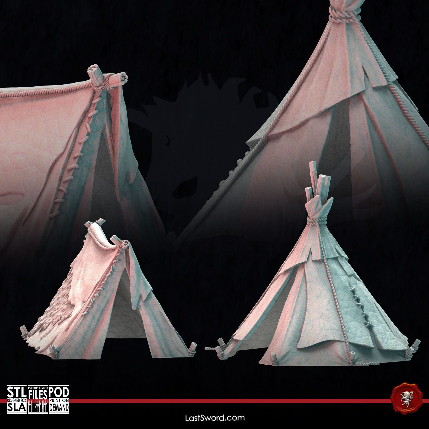 Tents of the Bloodmoon Tribe | 30mm Fantasy Scenery