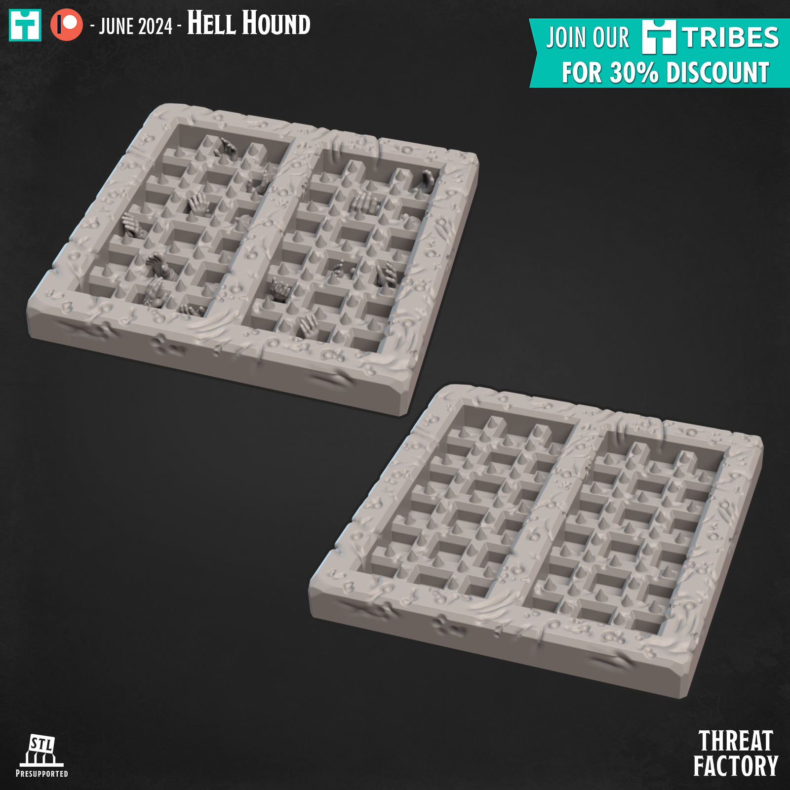 Cage floor tiles