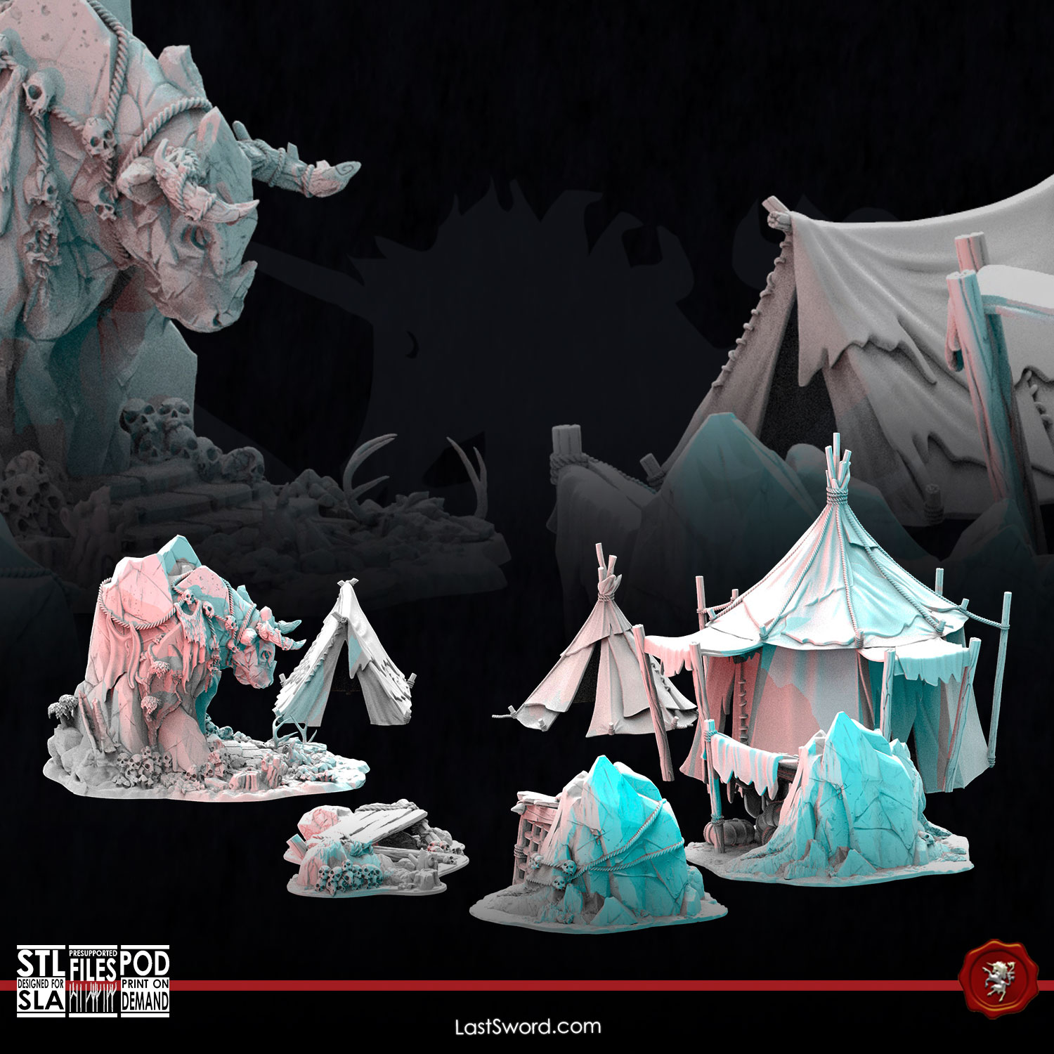 Warcamp of the Bloodmoon Tribe | 30mm Fantasy Scenery