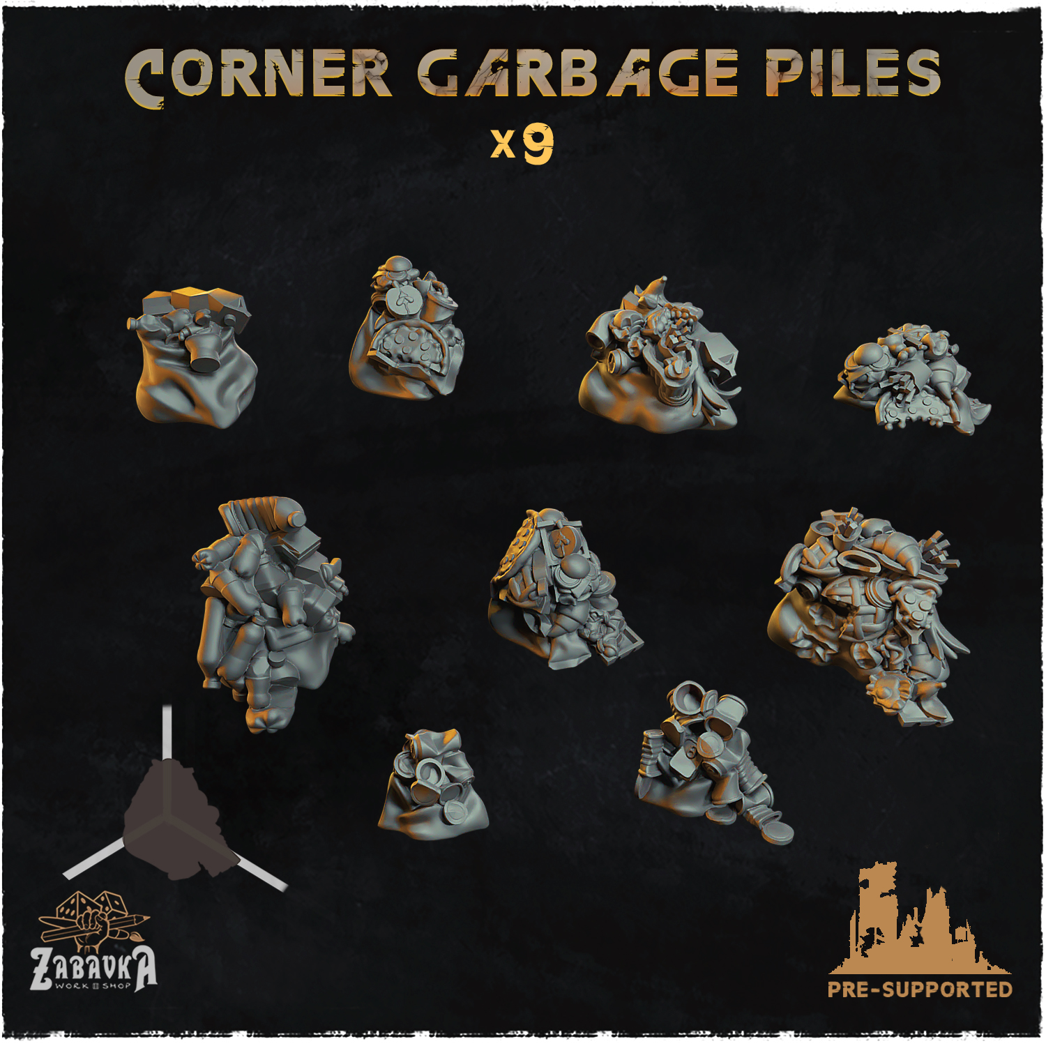 Corner garbage piles - Basing Bits 2.0