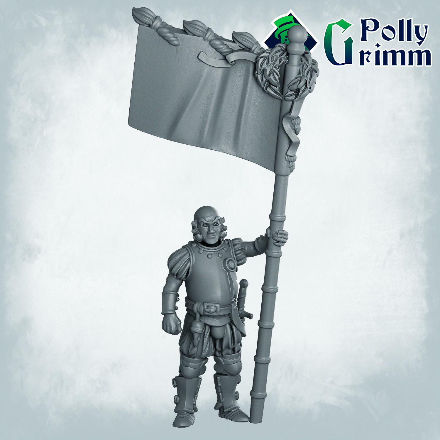 Fantasy and historic miniatures for tabletop games. Imperial Humans. Men at arms, standard bearer