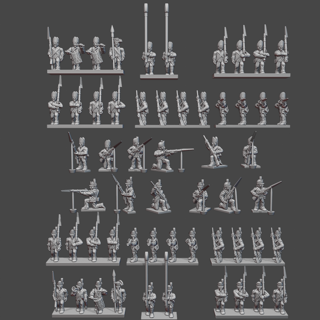 Continental Infantry in Caps (Centre & Lights) AWI-US-6