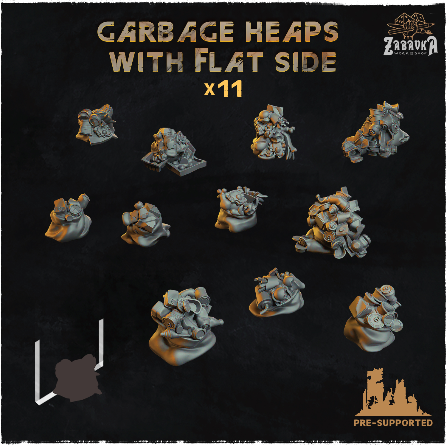 Garbage heaps with flat side - Basing Bits 2.0