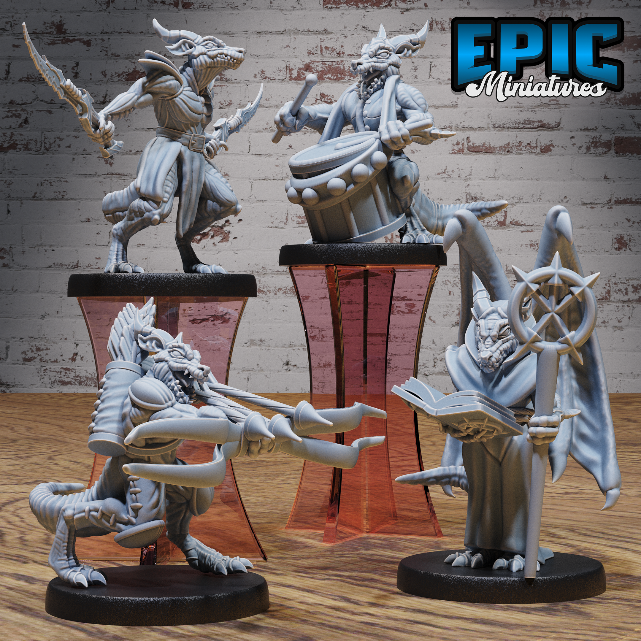 Kobold Tribe Set / Draconic Lizard Warrior / Dragon Servant Beast / Dragonkin Creature / Evil Kobolds Army