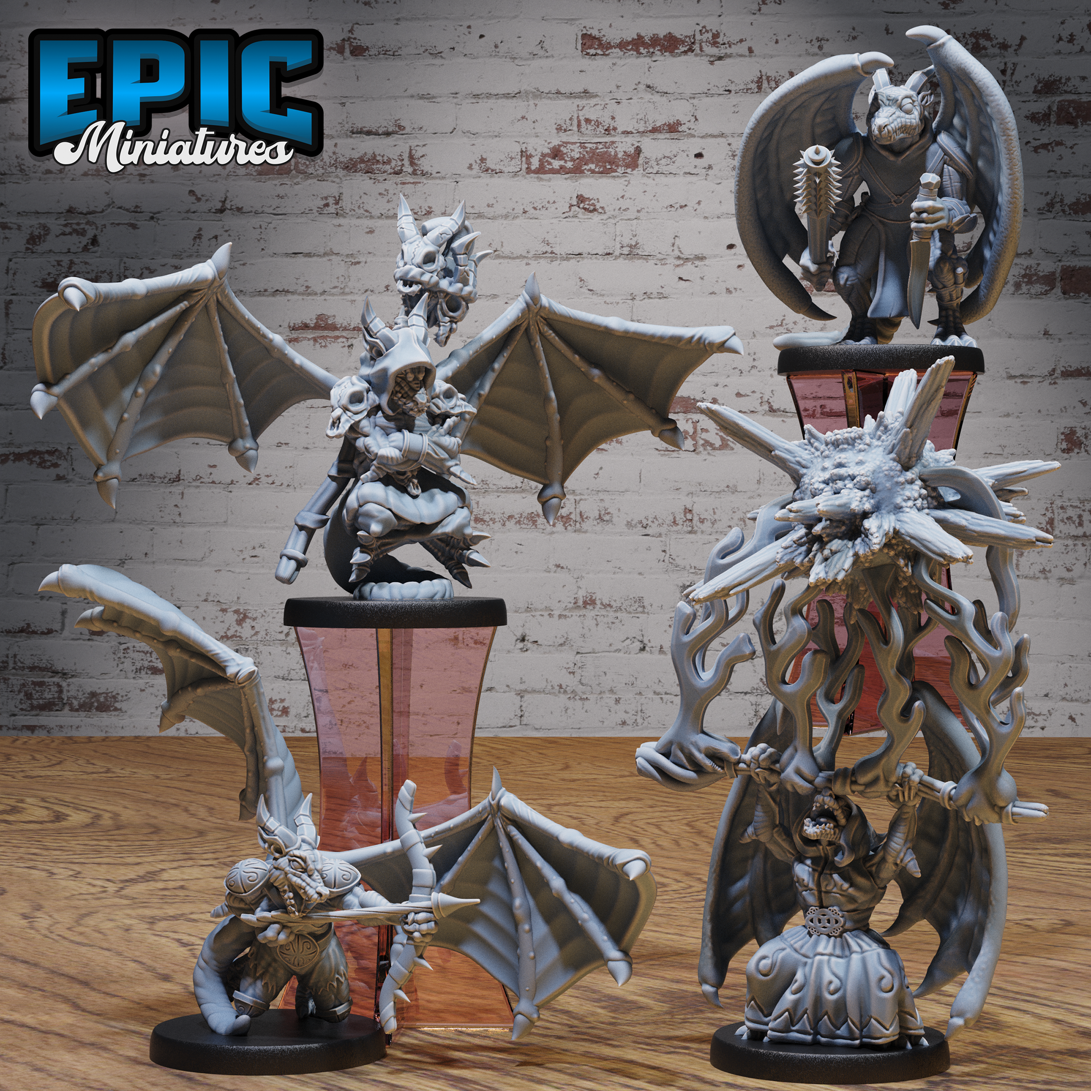 Winged Kobold Tribe Set / Draconic Lizard Warrior / Flying Dragon Servant Beast / Dragonkin Creature / Evil Kobolds Army
