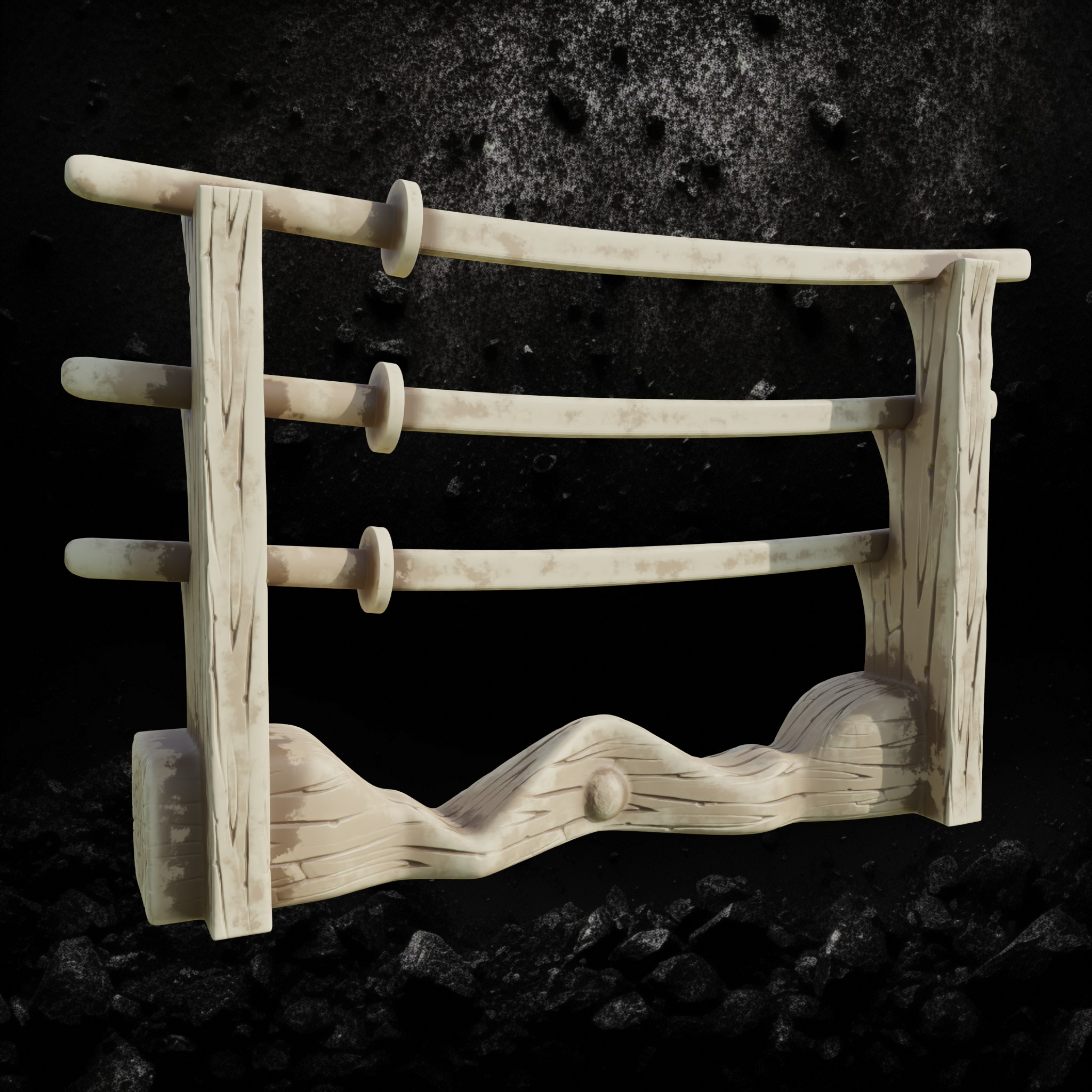 Kimonobe Katanas and Table Set - Samurai Display Props STL for DnD & Wargaming