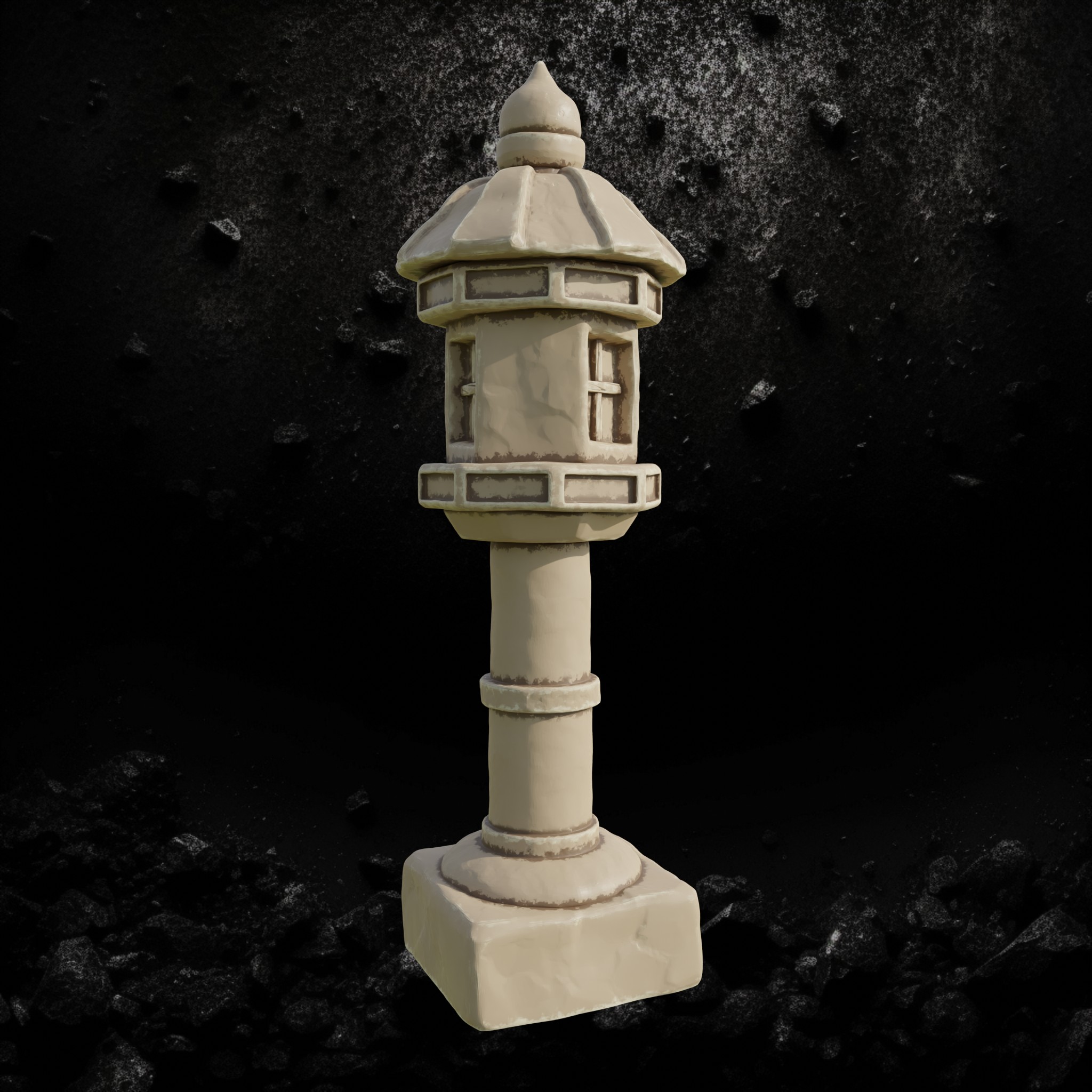 Kimonobe Lantern 6 - Asian Inspired Stone Lantern STL for DnD & Wargaming