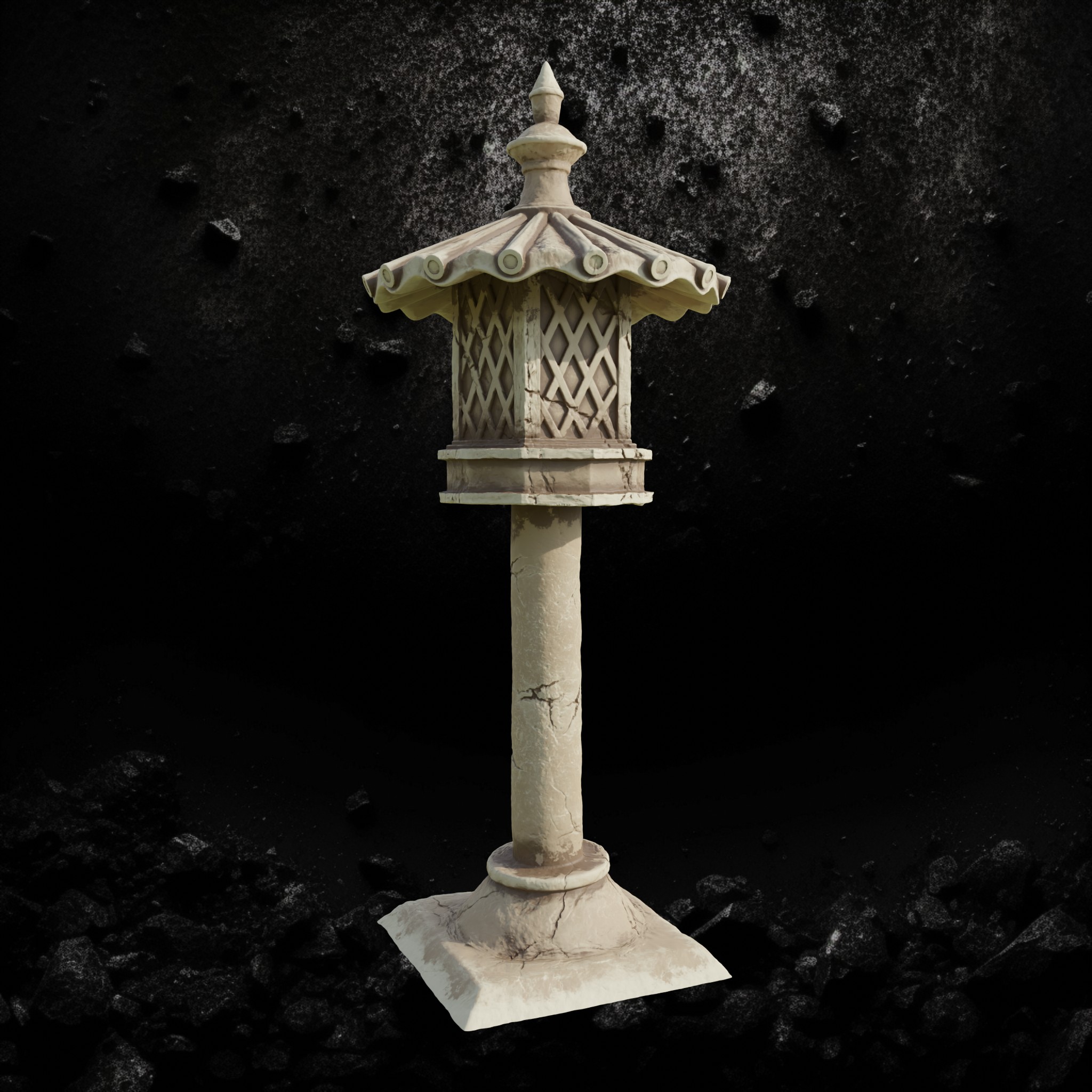 Kimonobe Lantern 8 - Asian Inspired Stone Lantern STL for DnD & Wargaming