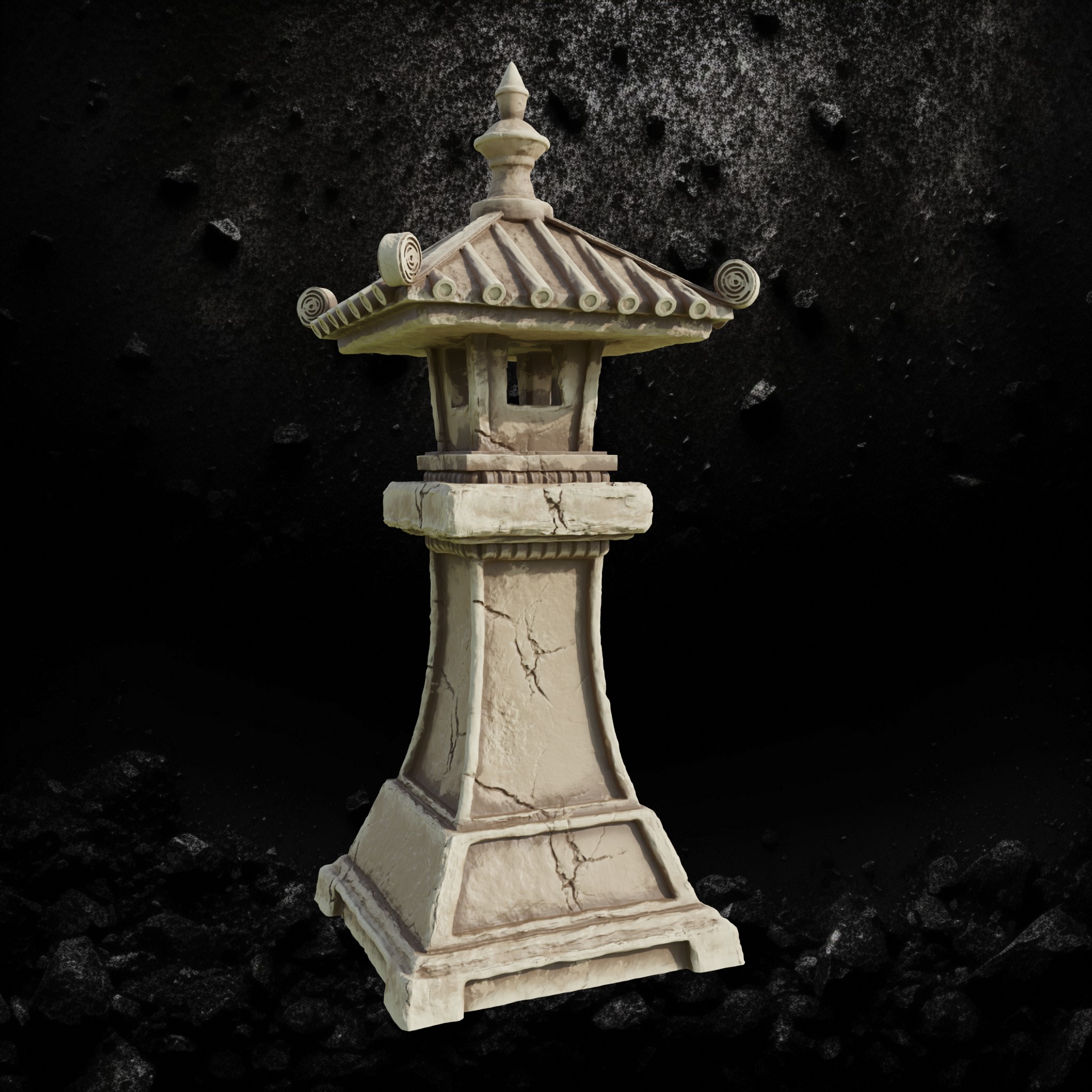 Kimonobe Lantern 9 - Asian Inspired Stone Lantern STL for DnD & Wargaming