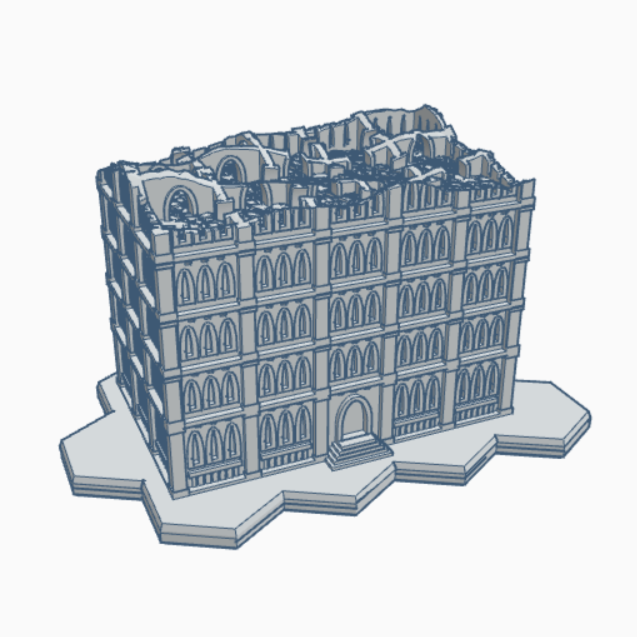 Gothic Ruined Building 112 with Hex Base GRHB112