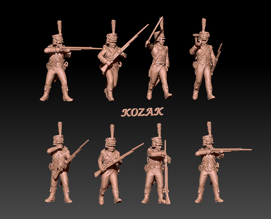 Napoleonic french voltigeurs in late shako set 2