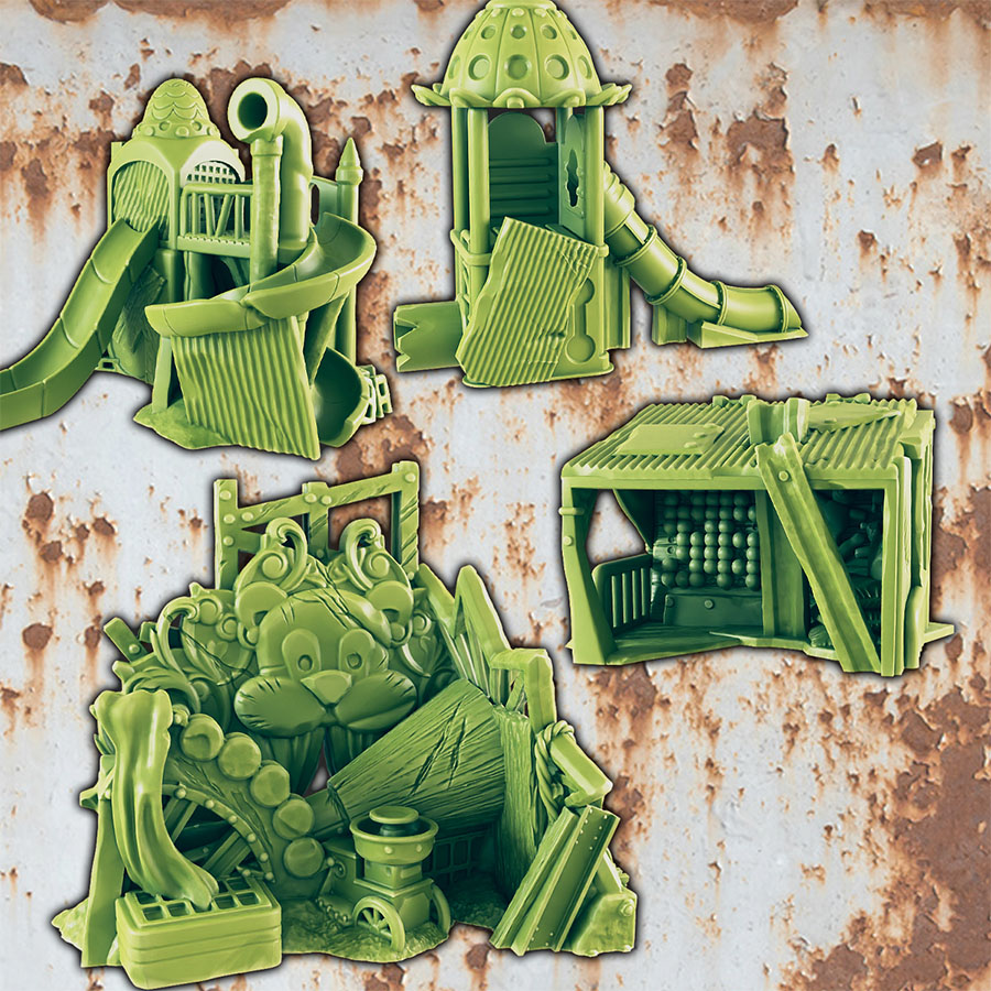 Wasteland Theme Park -Entrance, Play Equipment, and Dart Game [SUPPORT-FREE]