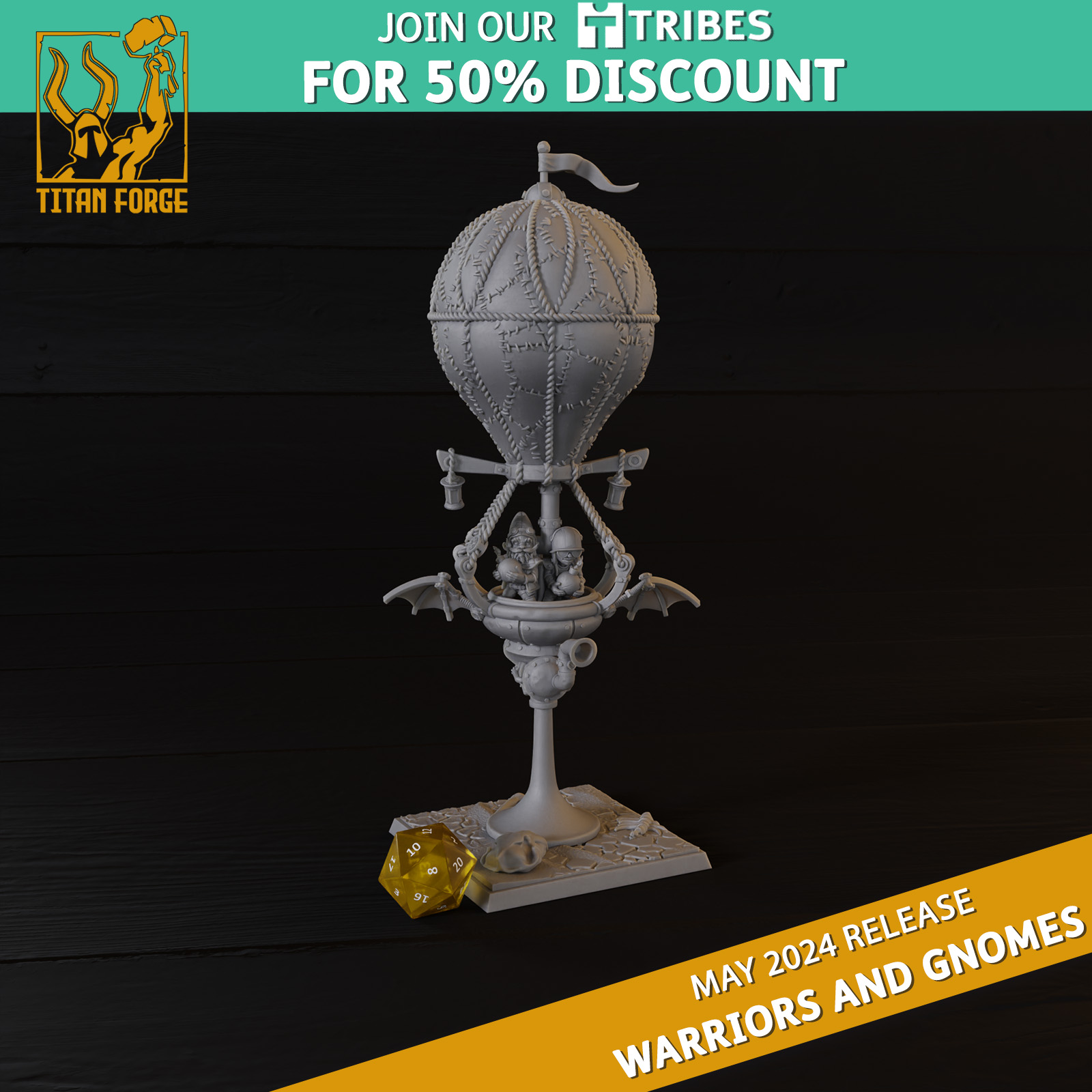 Gnome Ballons - Warriors and Gnomes - Titan Forge Miniatures May 2024