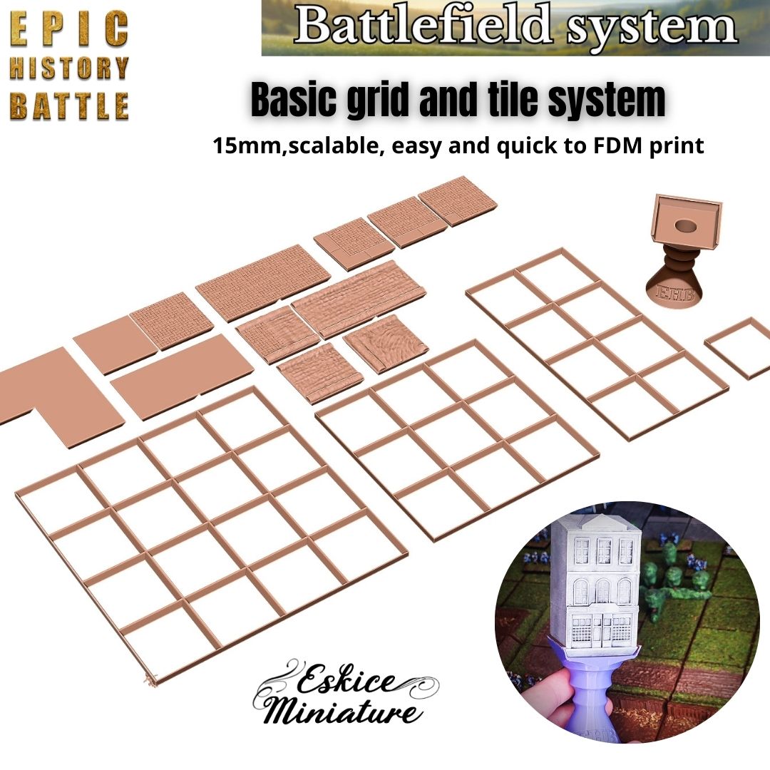 Battlefield GRID system with basic tiles for Epic History Battle