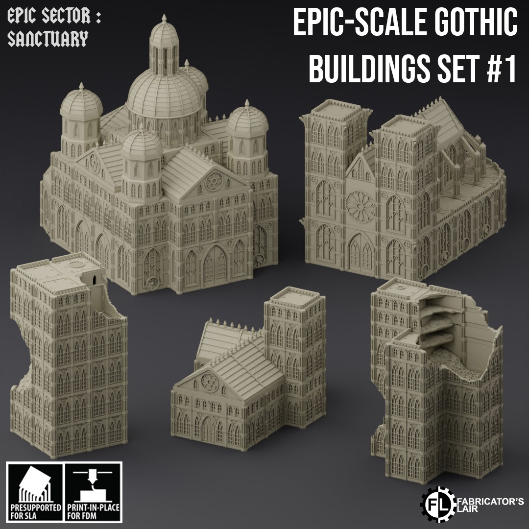 Epic-scale Grimdark Gothic Buildings - Set #1