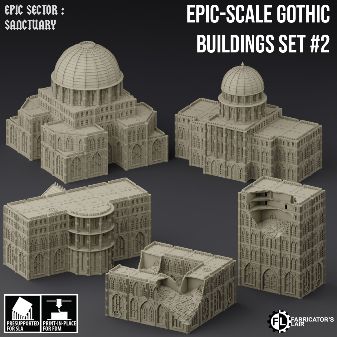 Epic-scale Grimdark Gothic Buildings - Set #2