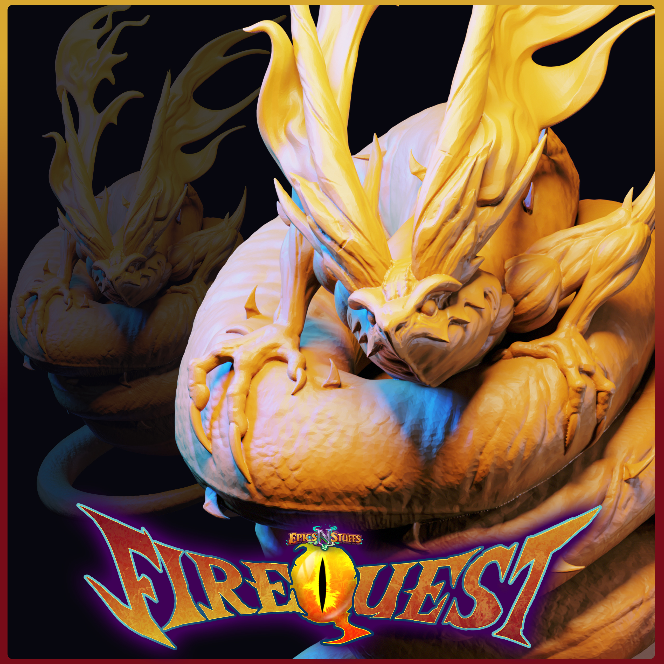Serpent, Fire Quest Statue - Pre-Supported