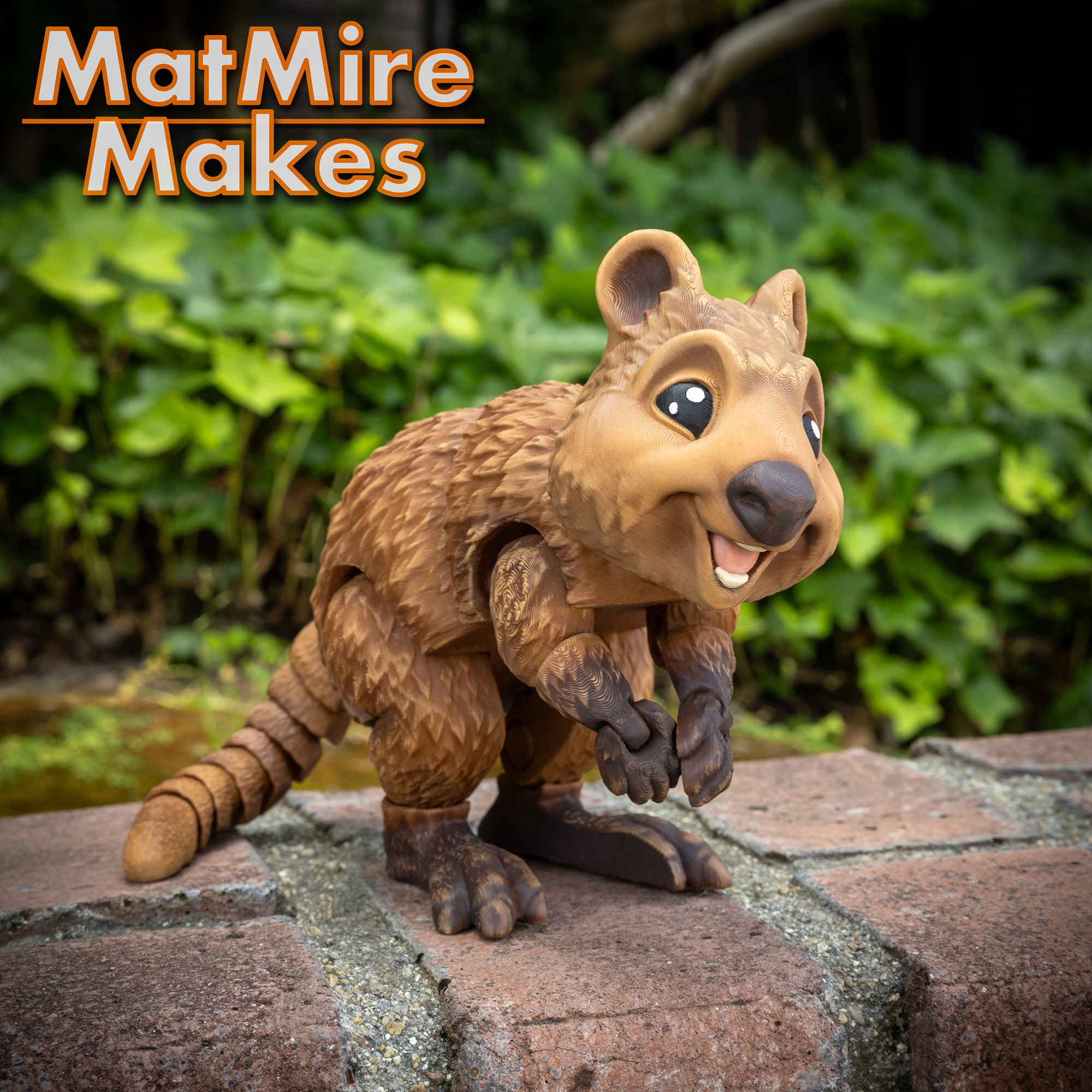 Quokka, Articulated fidget figure, Print-In-Place, Cute Animal