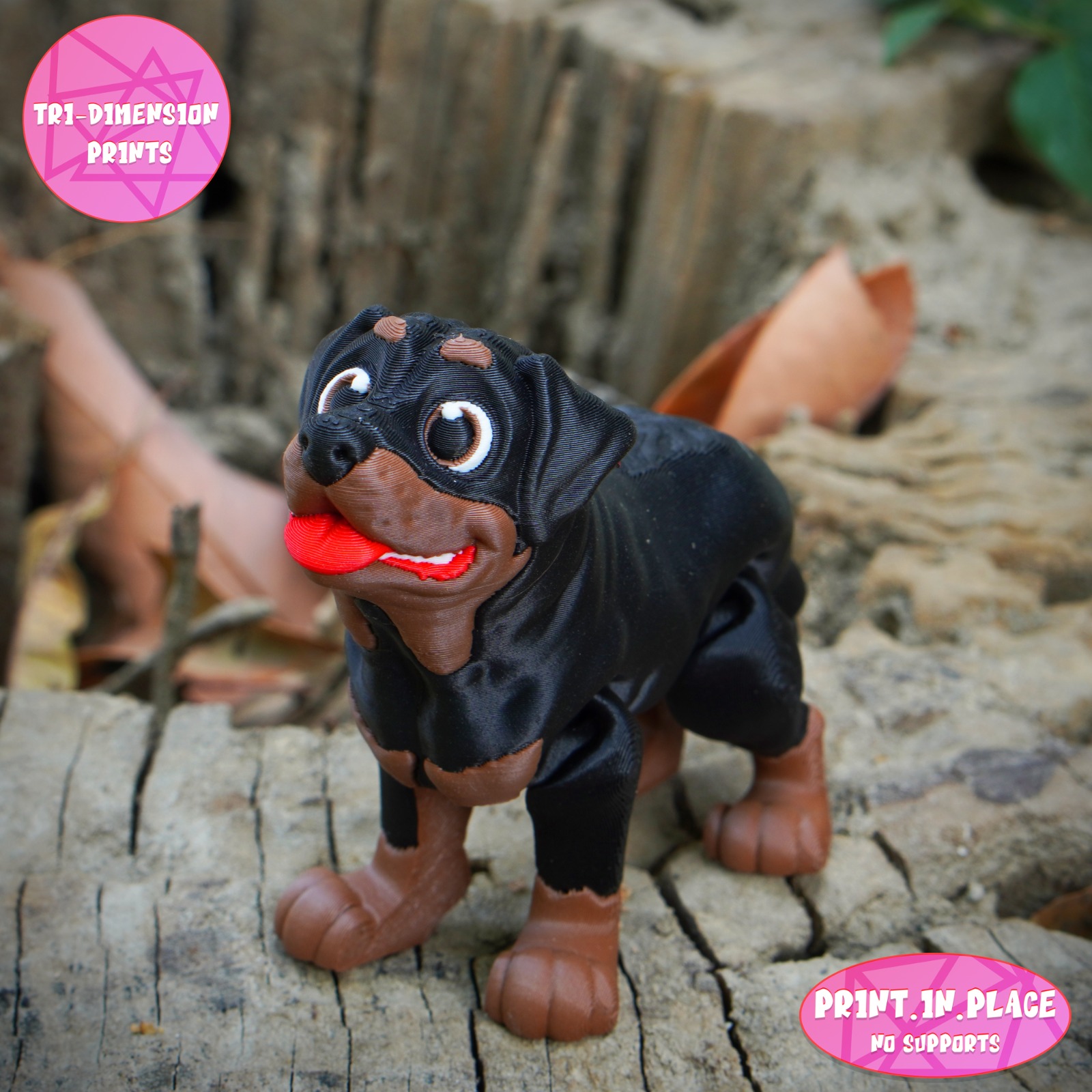PRINT IN PLACE CUTE FLEXI ROTTWEILER DOG