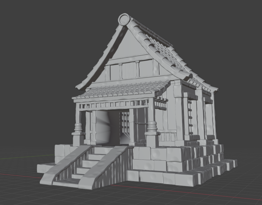 Japanese Shrine with and without doors