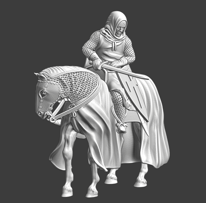 Medieval mounted Templar brother knight