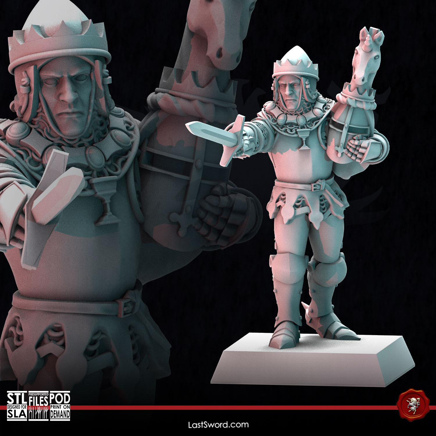 King on foot | Pre-Supported | 30mm Fantasy
