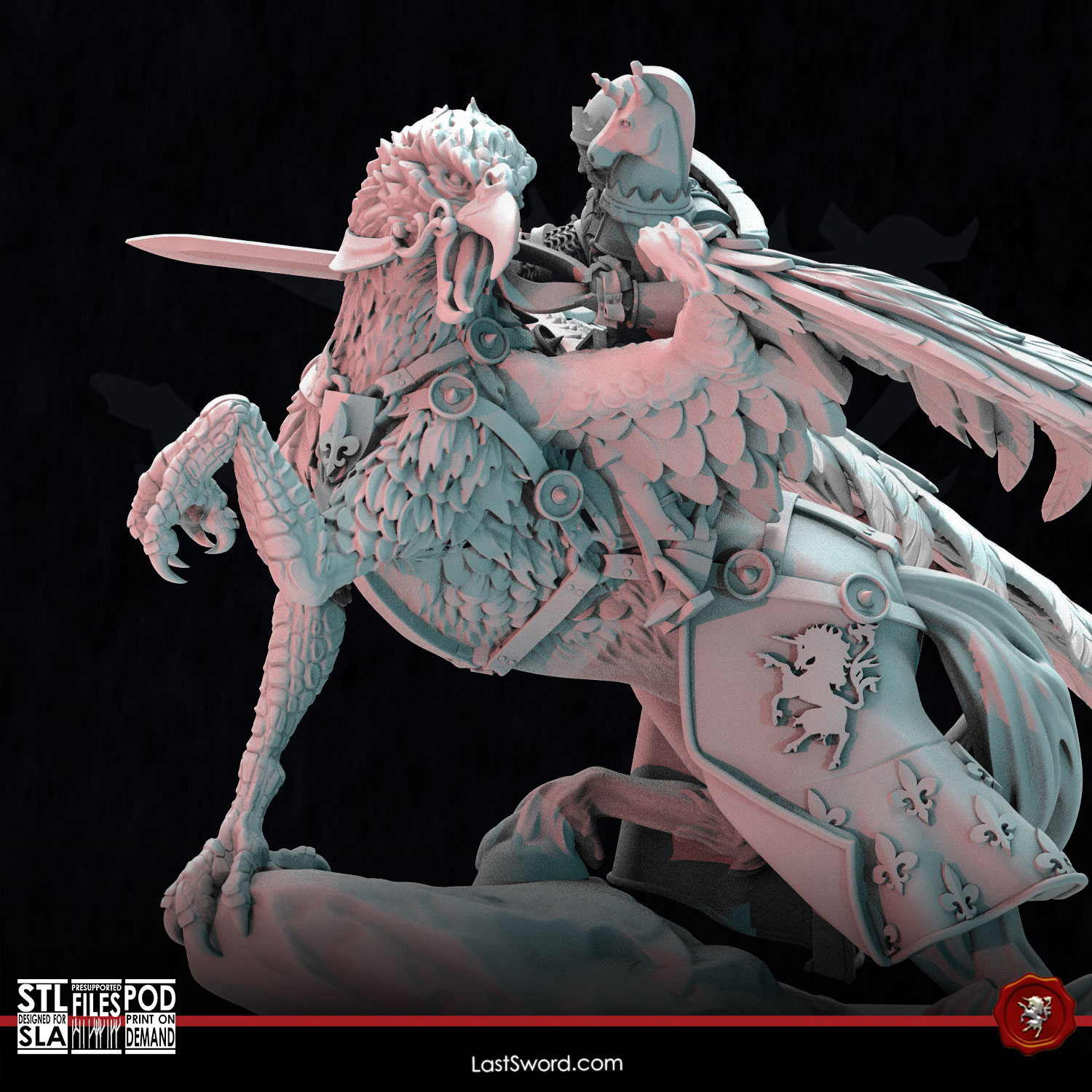King on Hippogriff | Pre-Supported | 30mm Fantasy