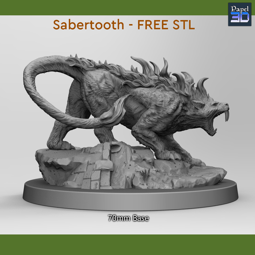 FREE STL - Saber Toothed Tiger