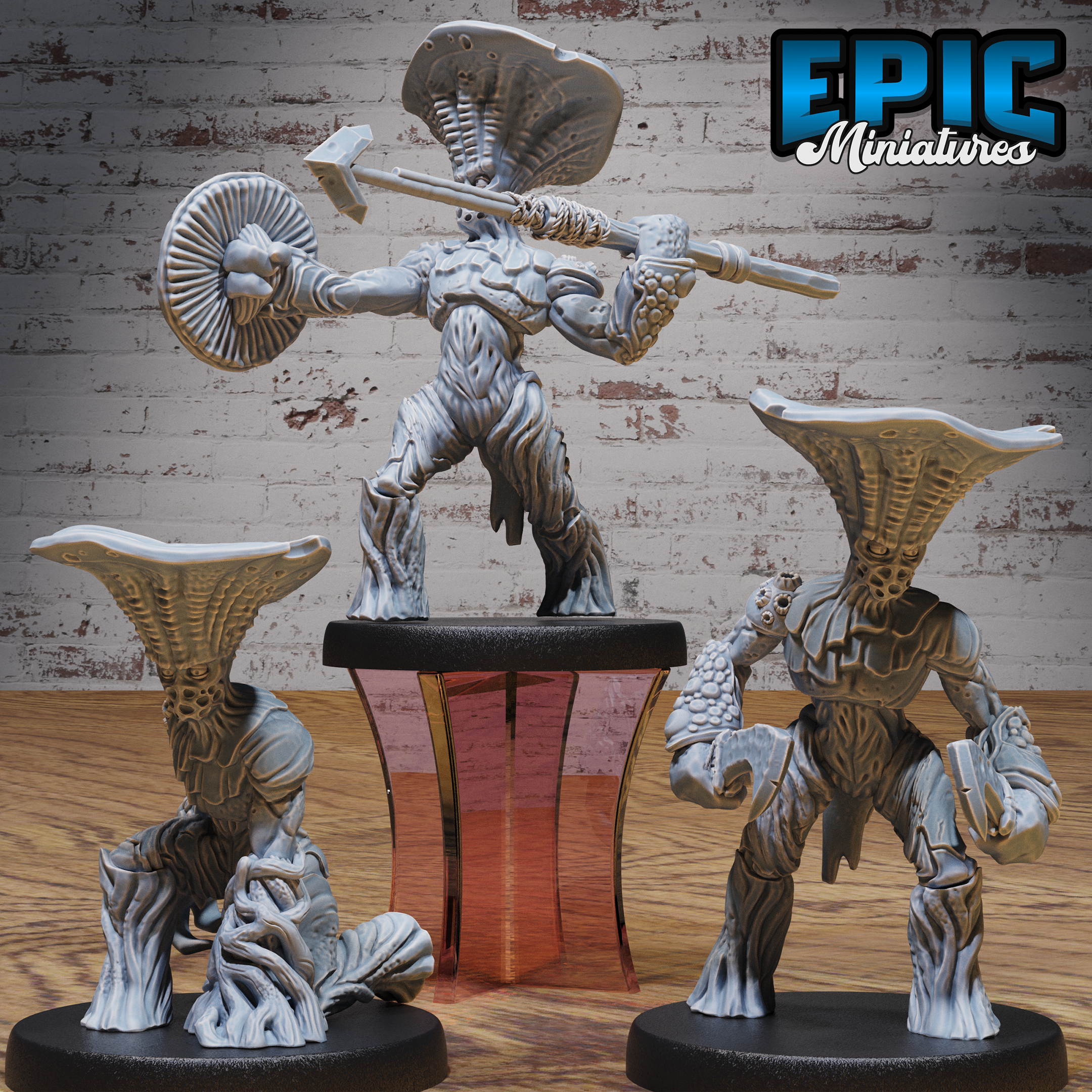 Mushroom Folks Set / Fungus Warrior / Toadstool Beast / Spore Mold Monster / Evil Vegetation / Infested Creature / Swamp Encounter