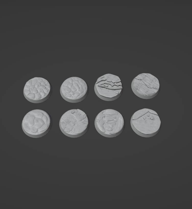 Basalt with Magma Bases 25mm round x8