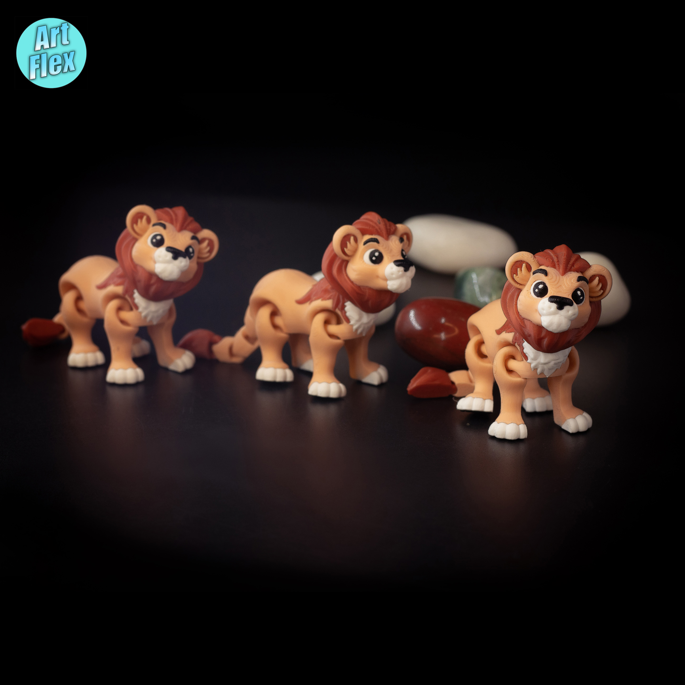 Flexi Lion STL/3MF Pre-Painted
