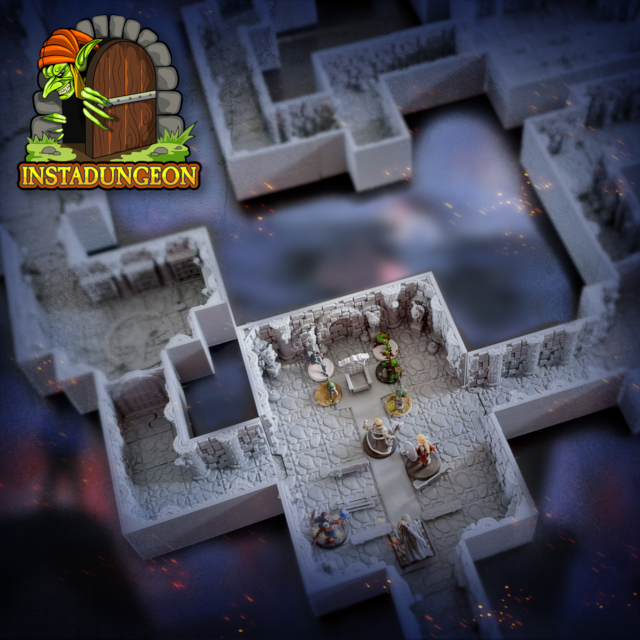 INSTADUNGEON™ Fantasy Dungeon B-Series Expansion Set 2: dungeon tiles compatible with DnD, Pathfinder and more