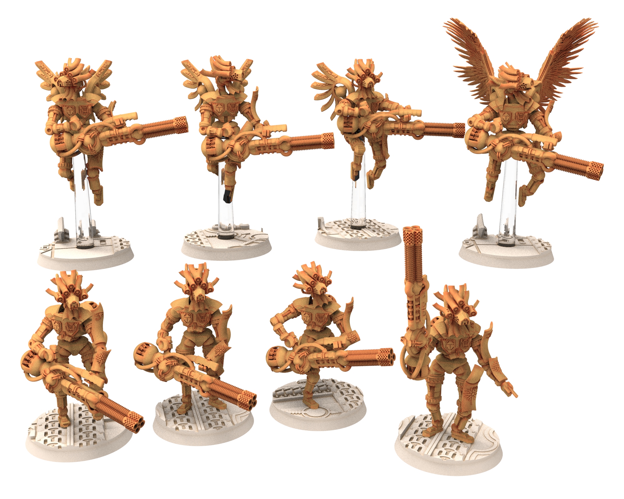 Cinan - Anubis - Chemou - Yebou : Support, Battle Drone, space robot guardians of the Necropolis, modular posable miniatures