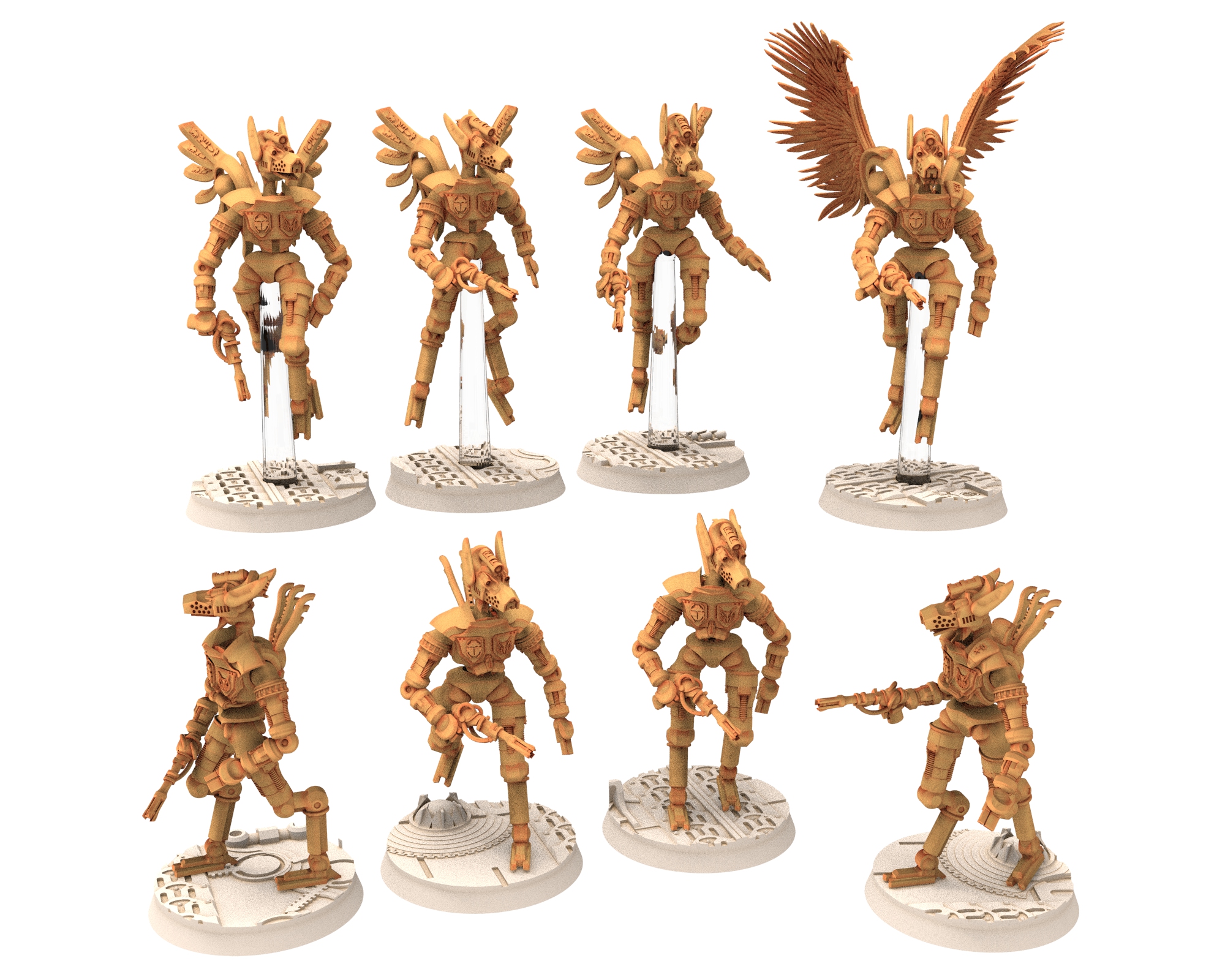 Cinan - Anubis - Maryannu : Pilot, Battle Drone, space robot guardians of the Necropolis, modular posable miniatures
