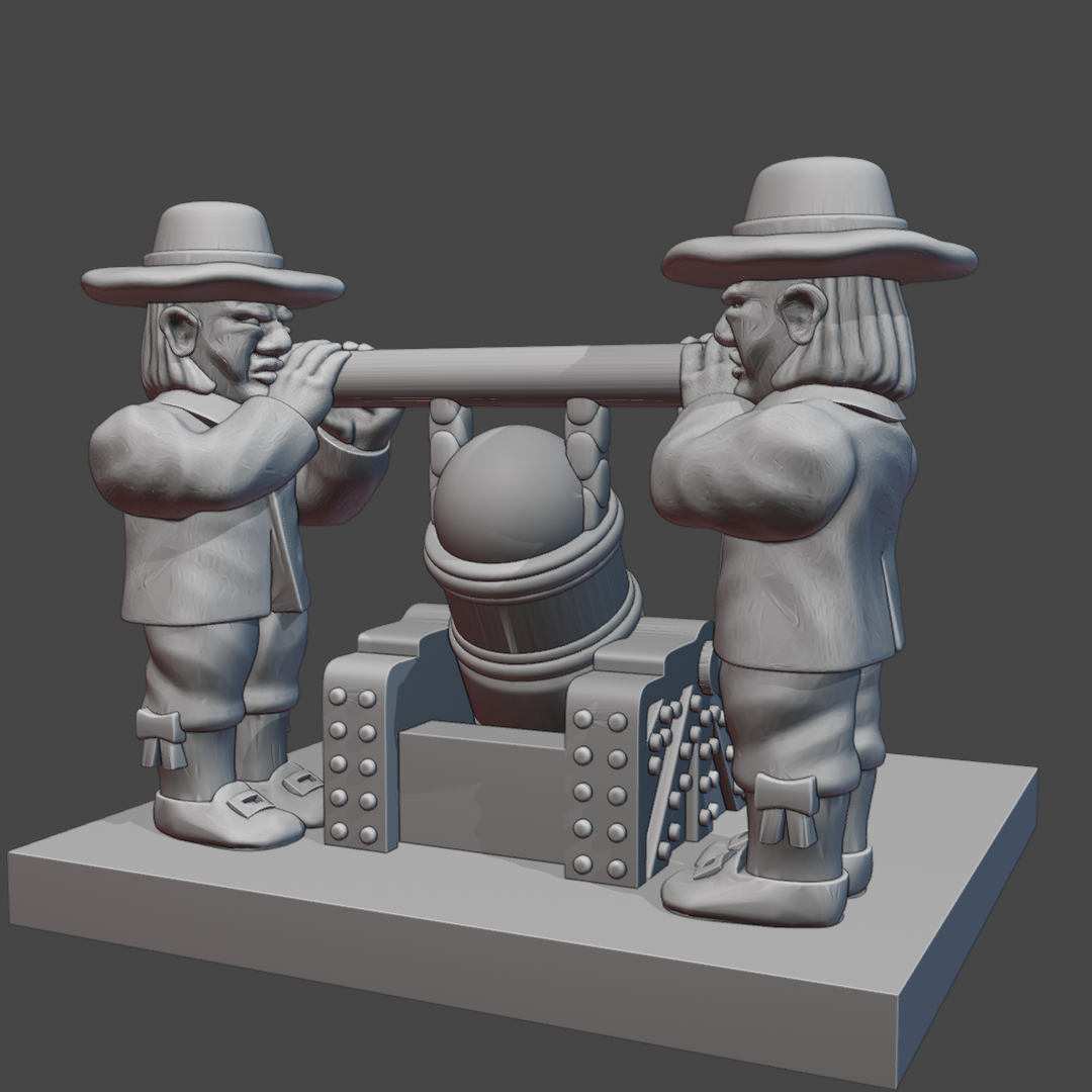 6-15mm 17th Century Pike & Shotte Mortar & Crew (TYW/ECW) & Blender File P&S-13