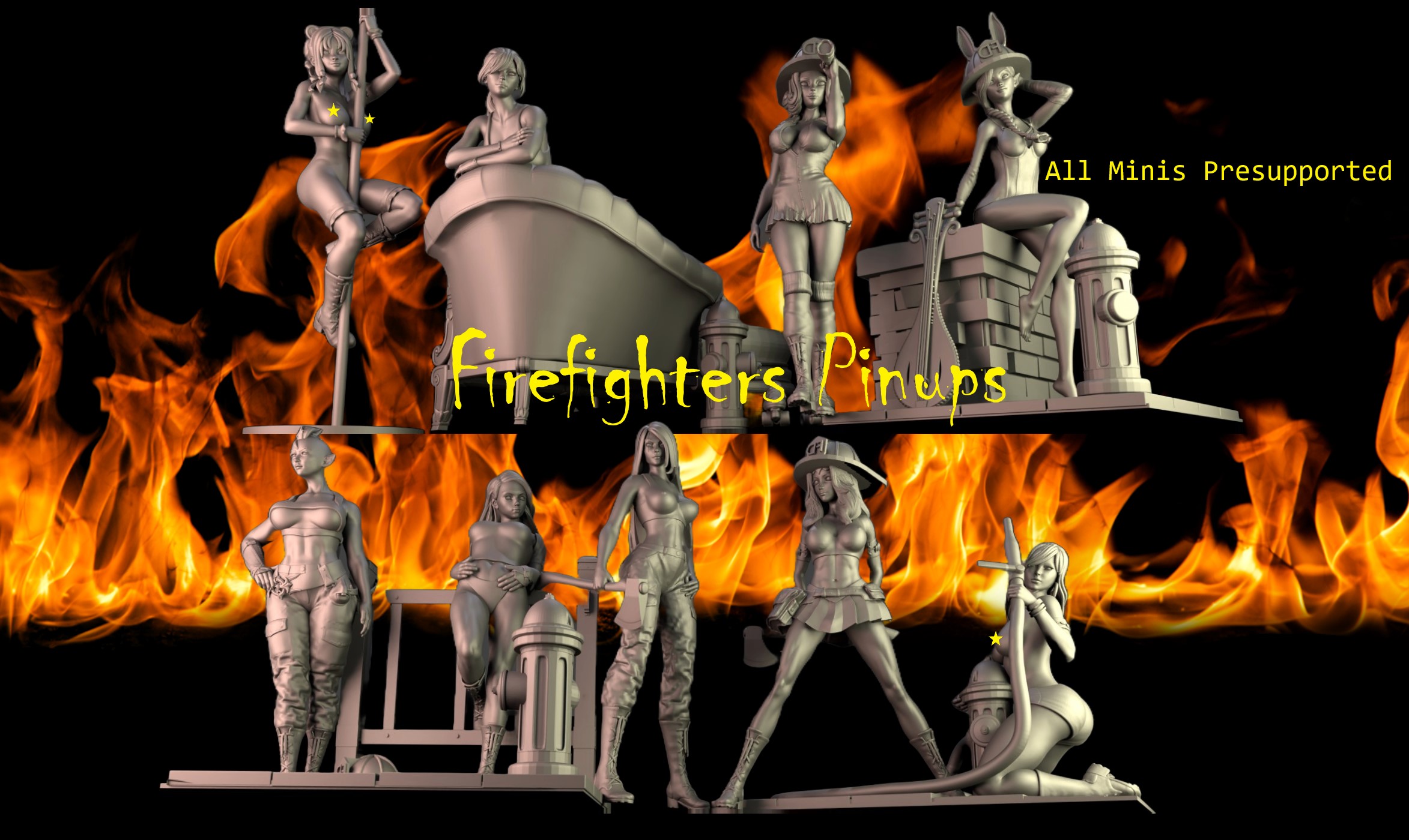 Firefighters Pinup Calendar full set