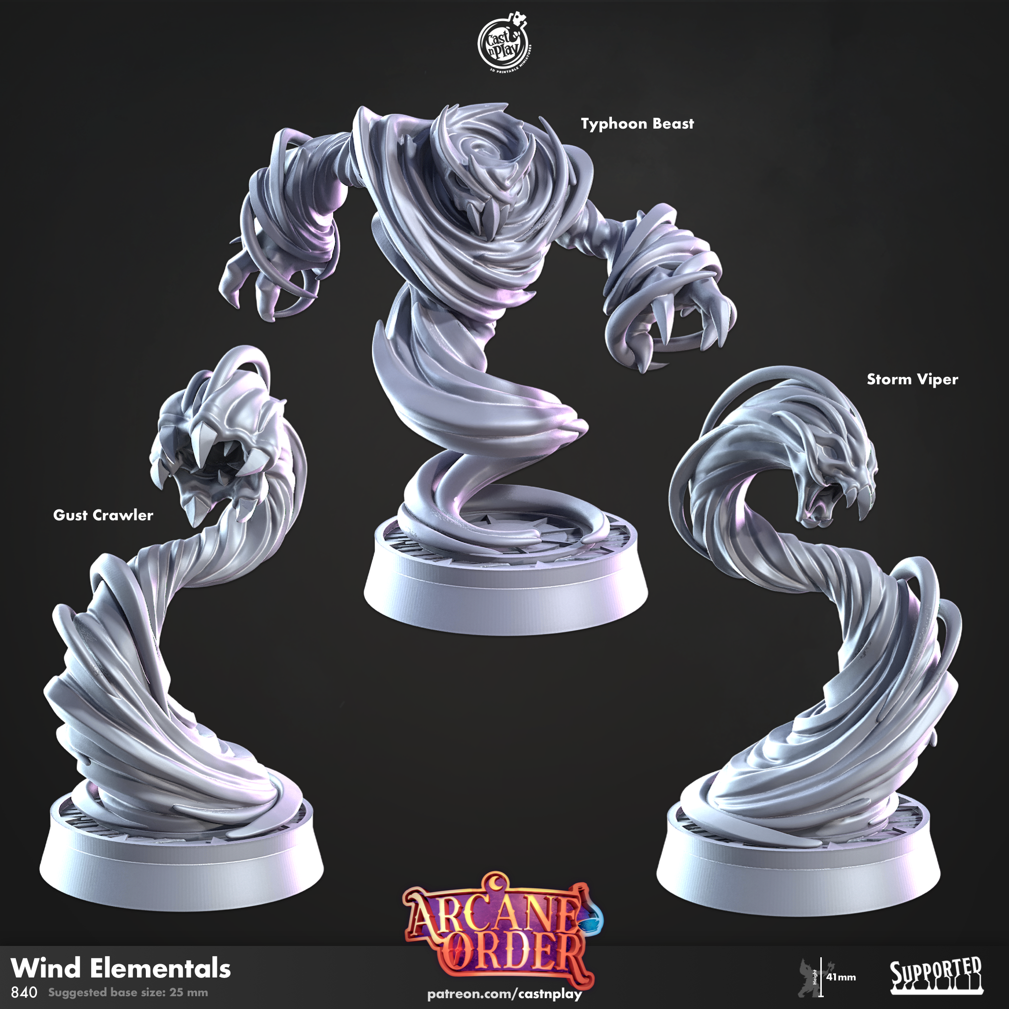 Wind Elementals (Pre-Supported) | Cast n Play