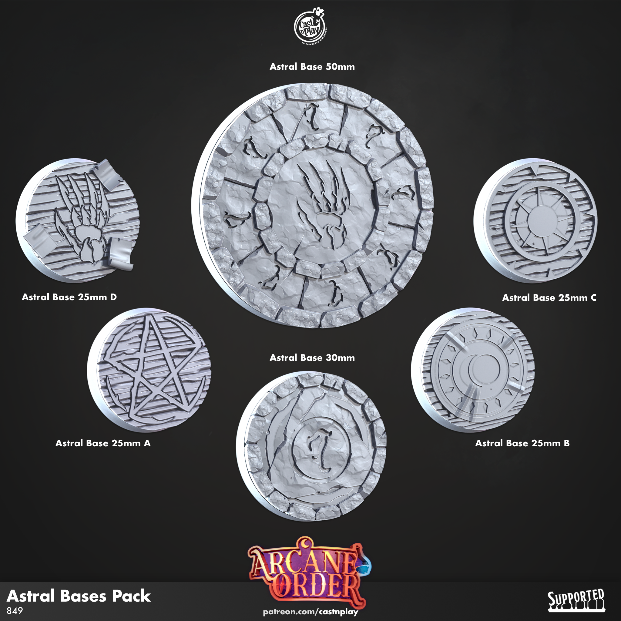 Astral Bases Pack (Pre-Supported) | Cast n Play