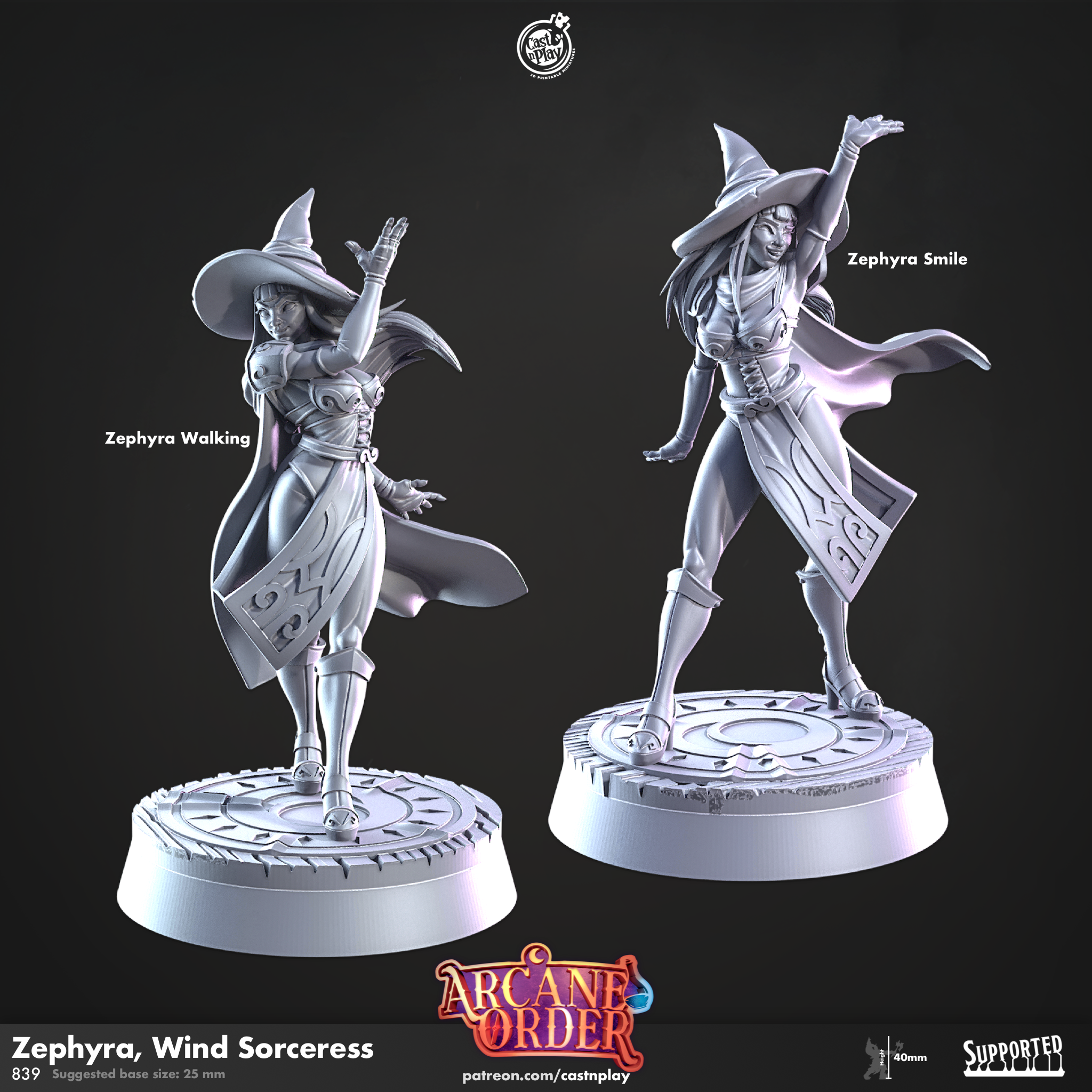 Zephyra, Wind Sorceress (Pre-Supported) | Cast n Play
