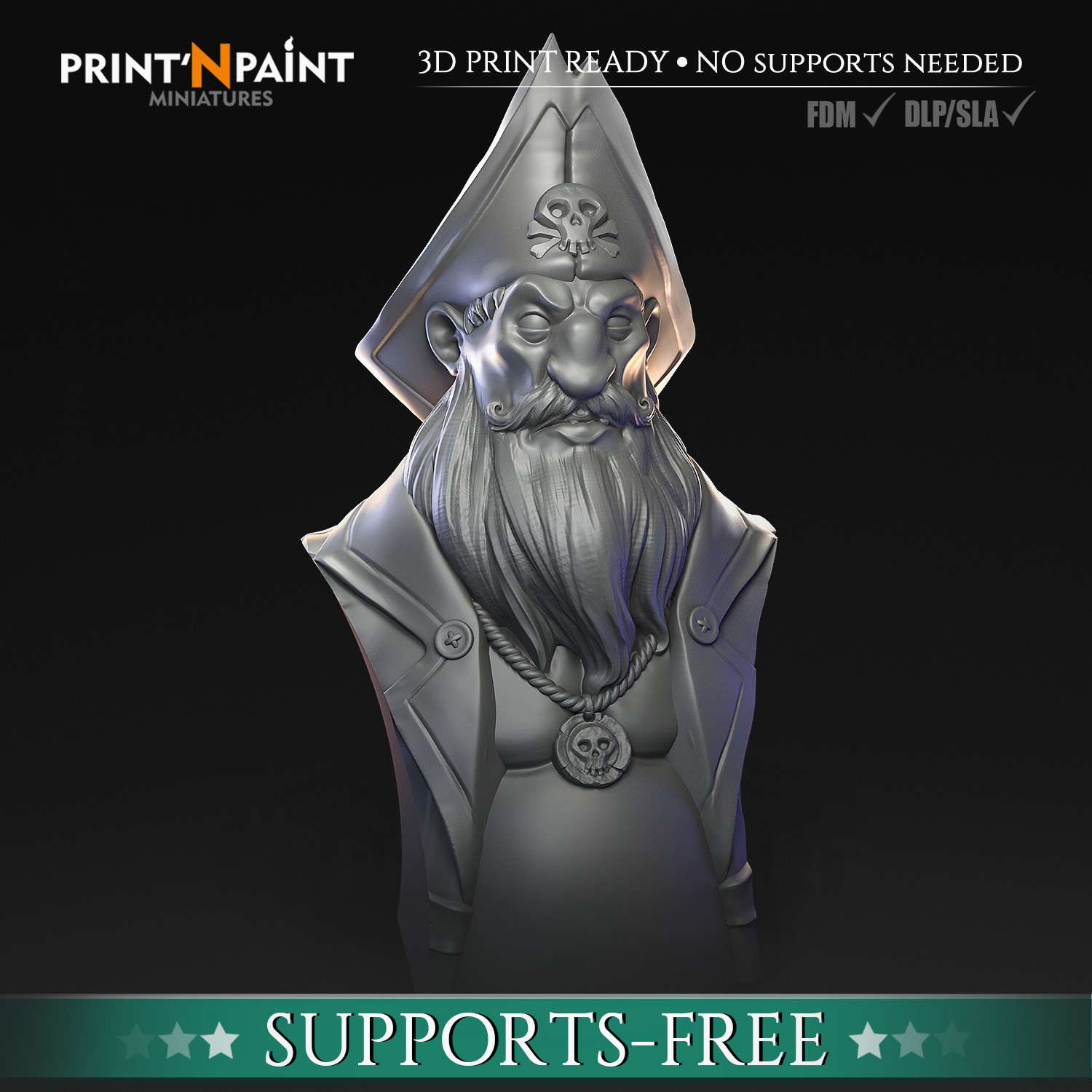 Human Pirate Captain - Bust